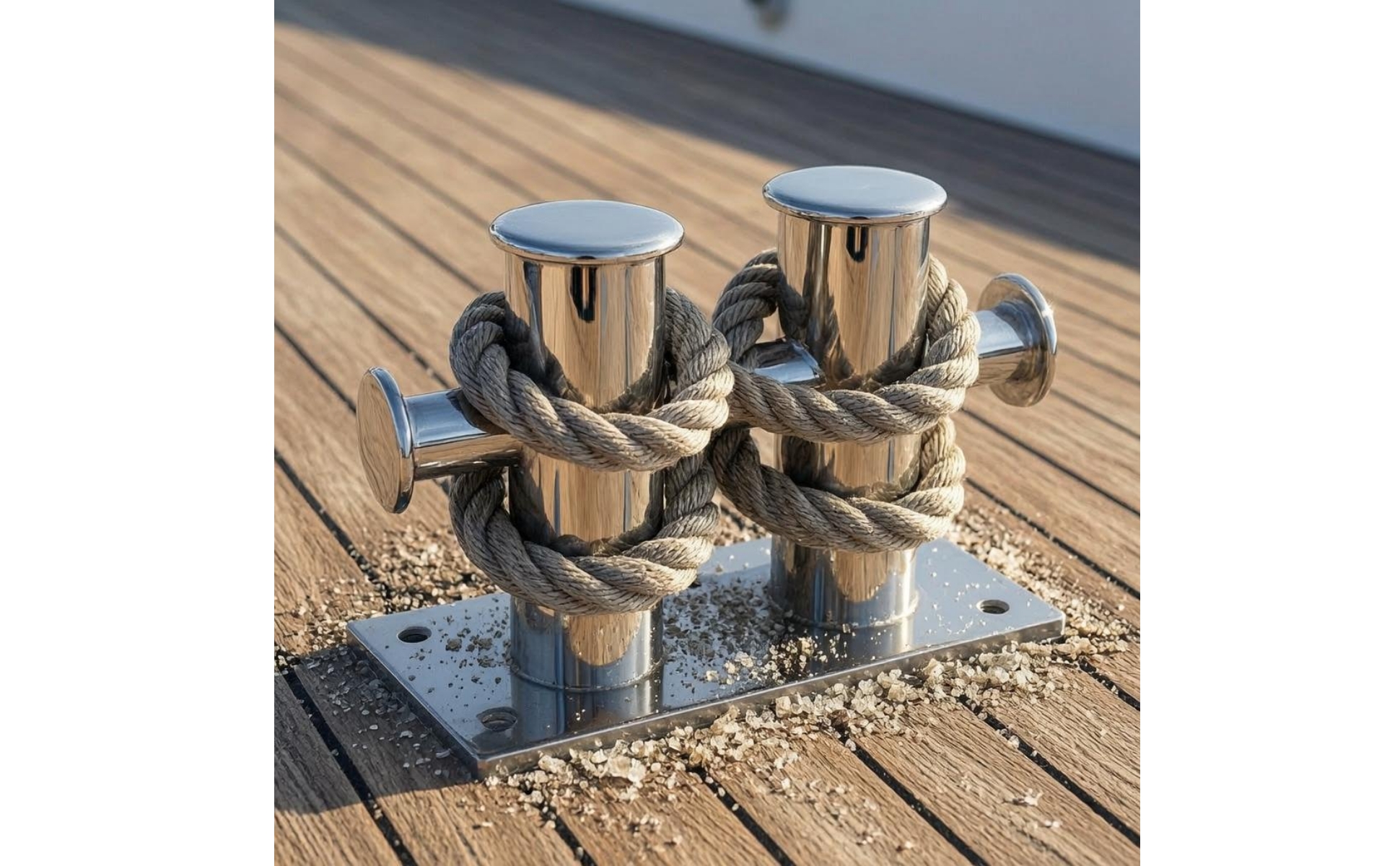 Double-Cross Bollard Rectangular Base Stainless Steel Bollard for Dock, Harbor