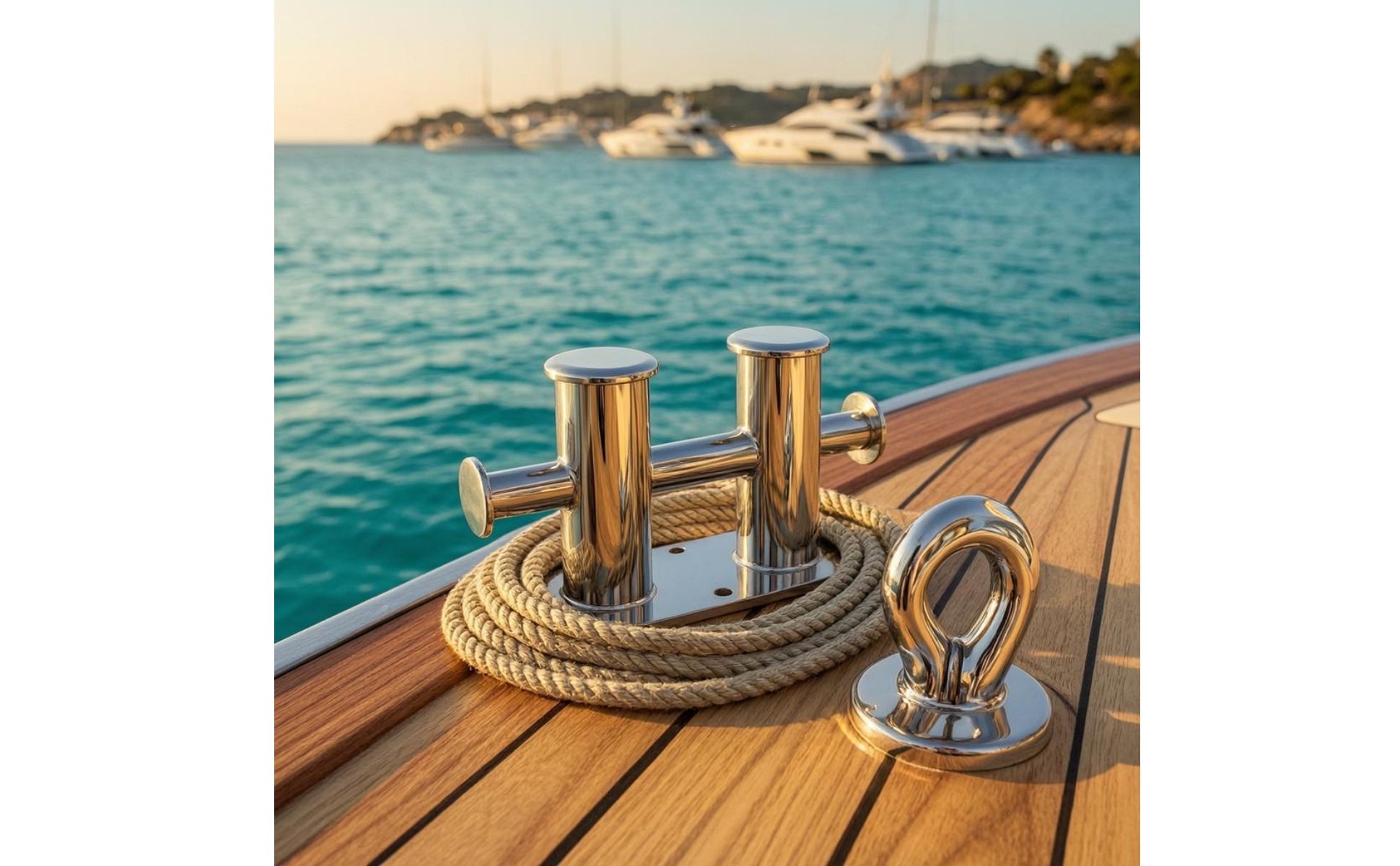 Double-Cross Bollard Rectangular Base Stainless Steel Bollard for Dock, Harbor