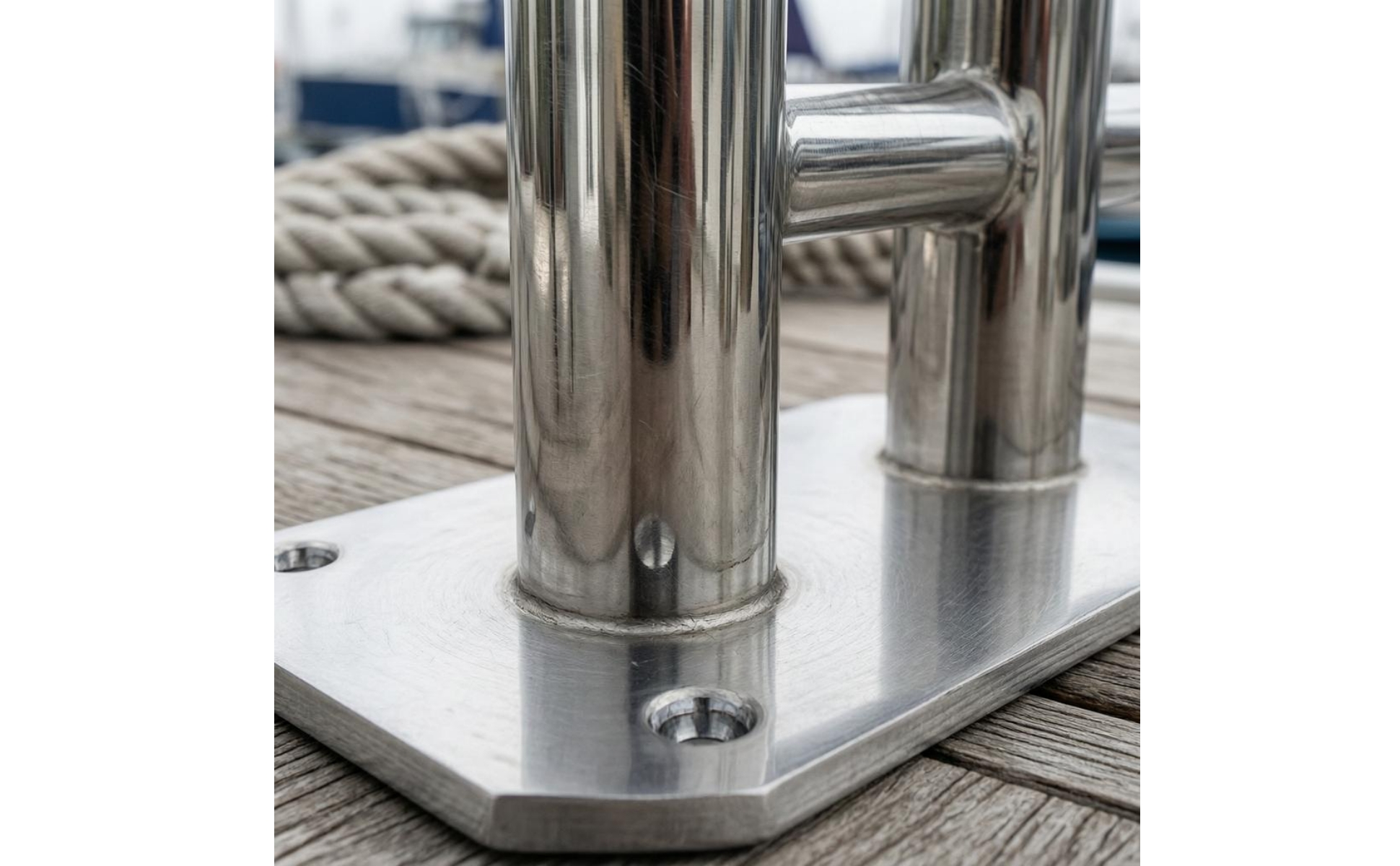 Double-Cross Bollard Rectangular Base Stainless Steel Bollard for Dock, Harbor