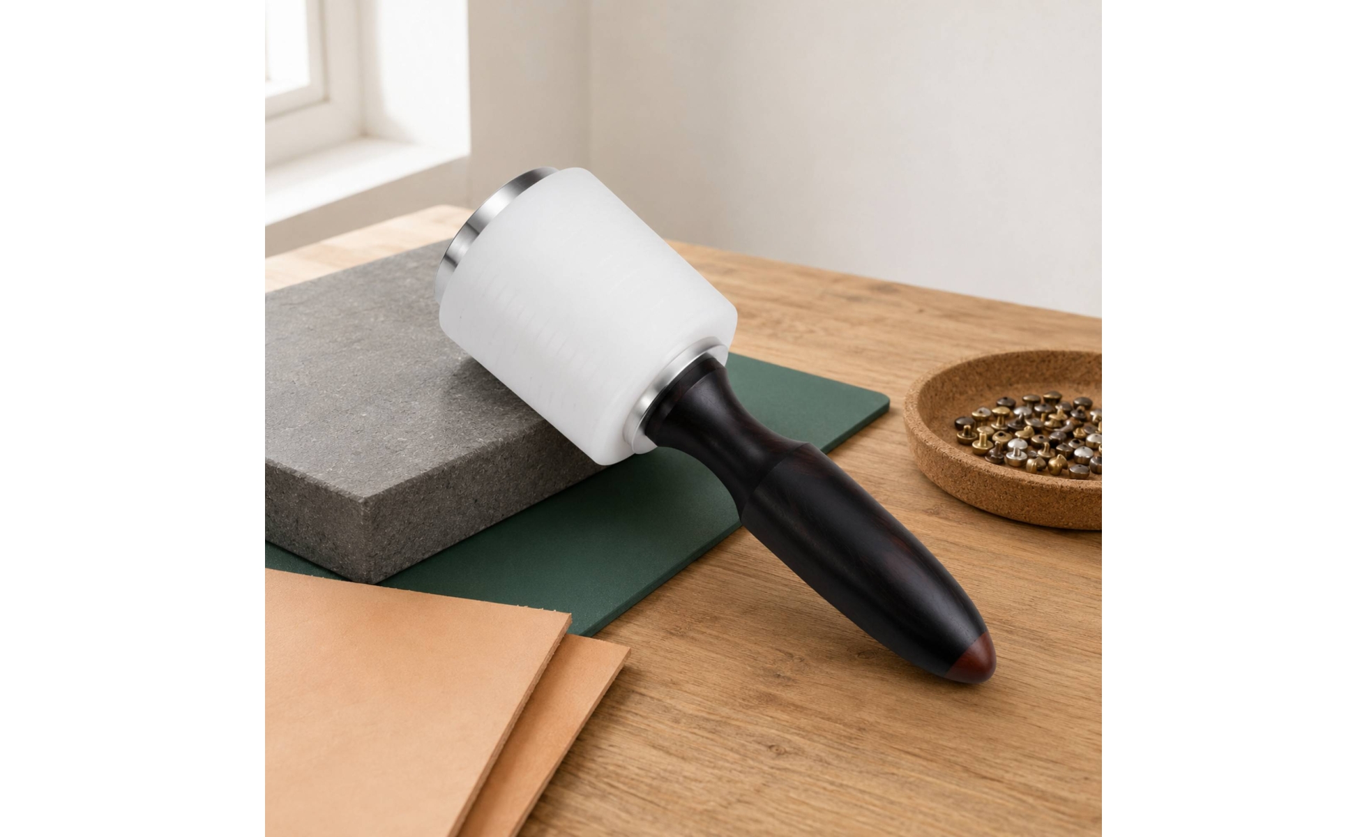Nylon Head Mallet Stainless Steel Leather Mallet Long-Lasting