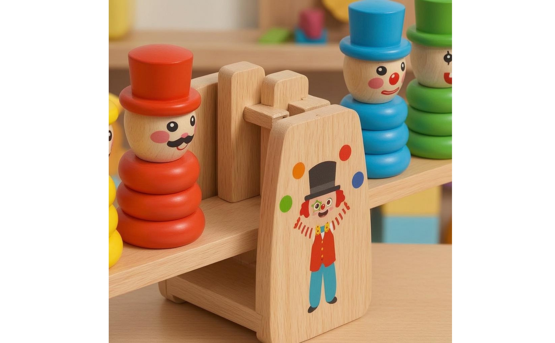 Wooden Balance Toy Comparison Freestanding Balance Scale Toy Math Learning
