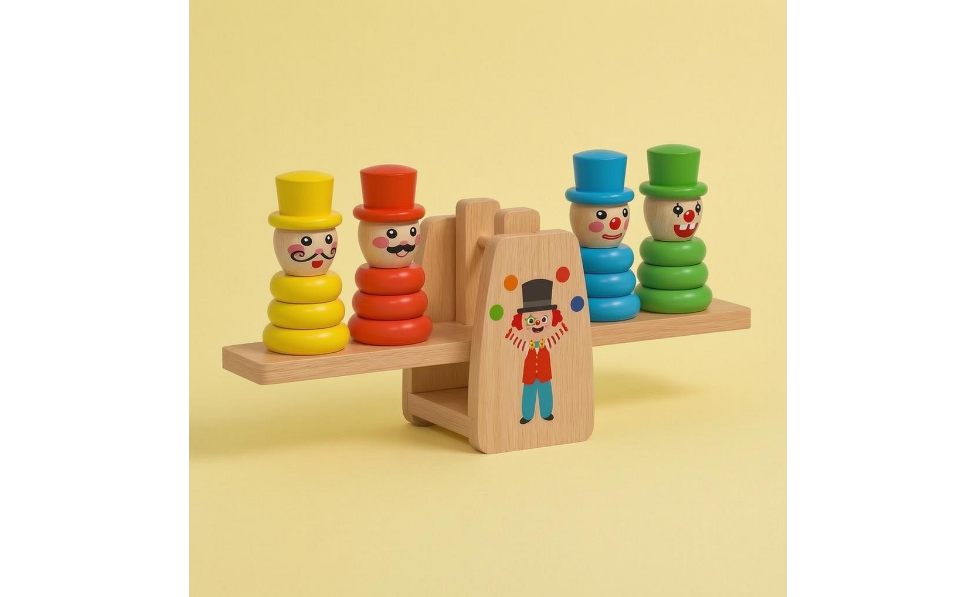 Wooden Balance Toy Comparison Freestanding Balance Scale Toy Math Learning