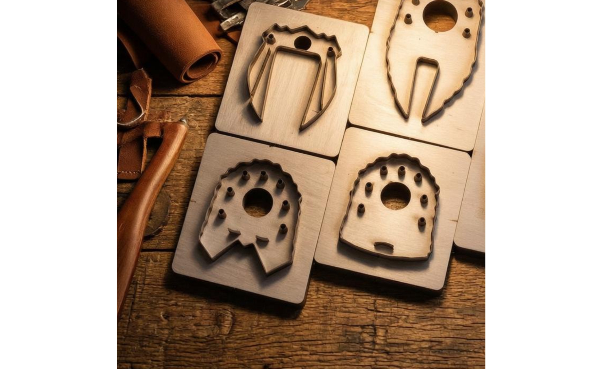 5 Pieces Leather Keychain Die Set High-Strength Alloy Steel