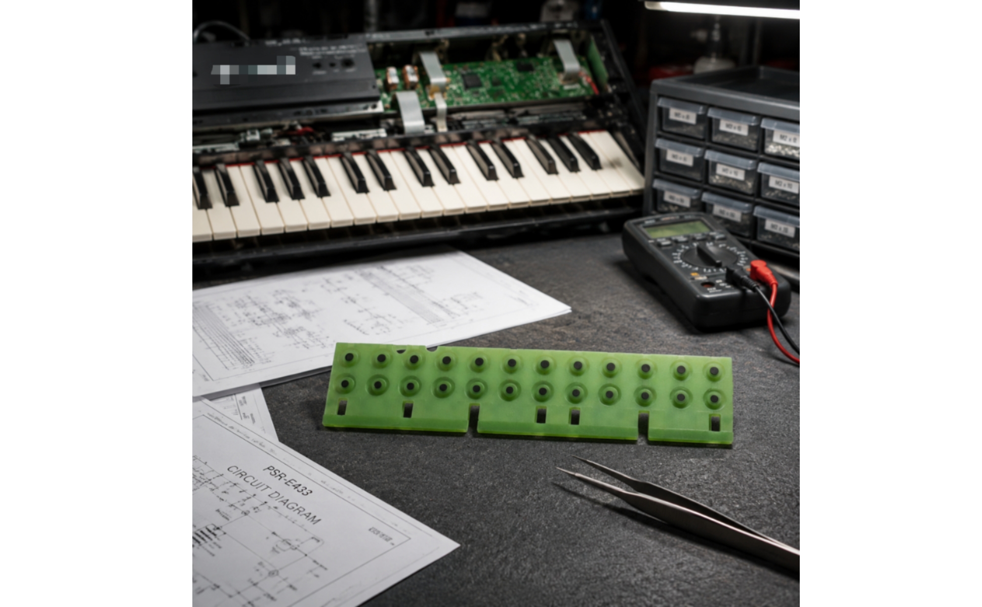 Conductive Rubber Strip Rectangular Cutouts Electronic Keyboard Touch Strip