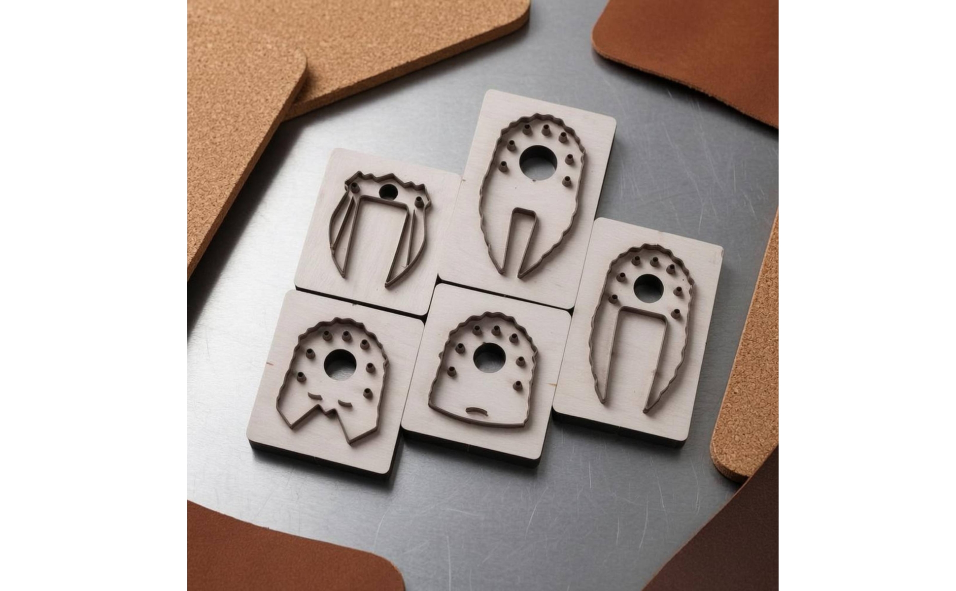 5 Pieces Leather Keychain Die Set High-Strength Alloy Steel