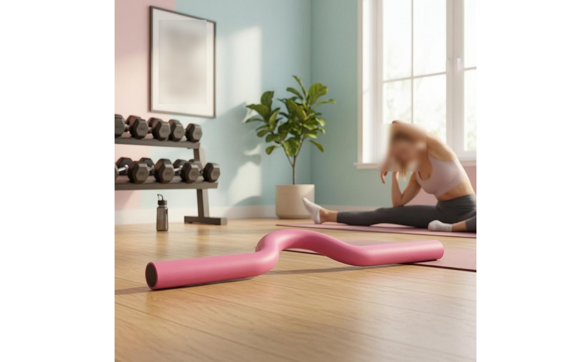 S-förmige Gymnastikstange Gebogen Rosa Trainingsstange Glatt