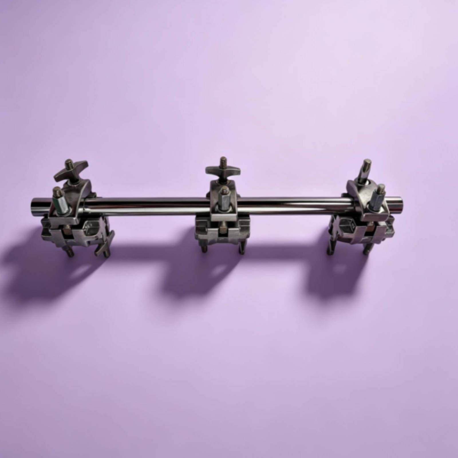 Drum Hardware Extension Bar Chrome Finish 3 Clamp Drum Bar Sturdy