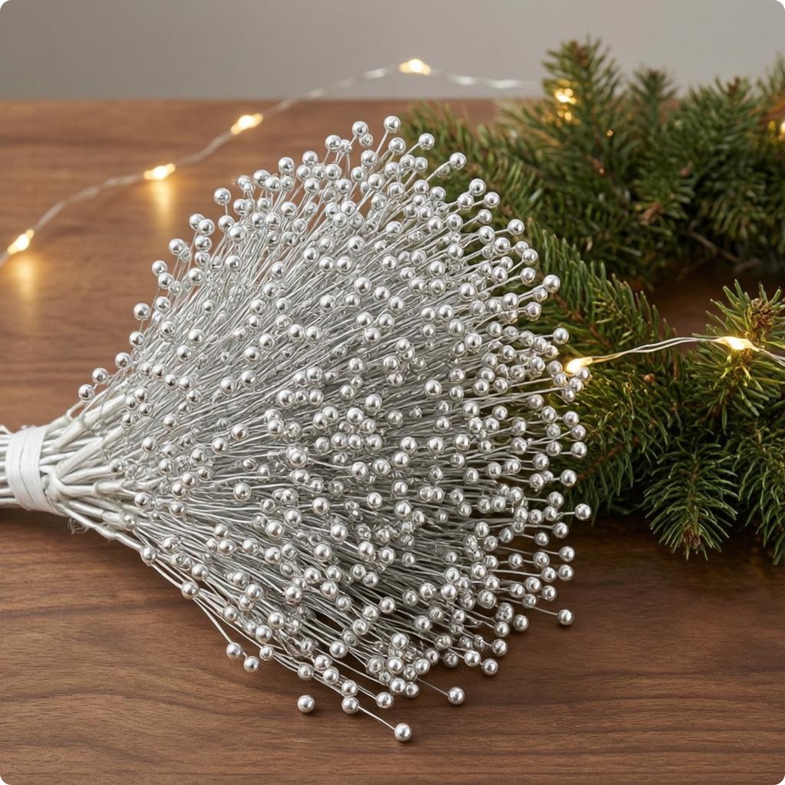 50 Pieces Bead Sprig 24 Cm Pearl Floral Pick DIY Decoration