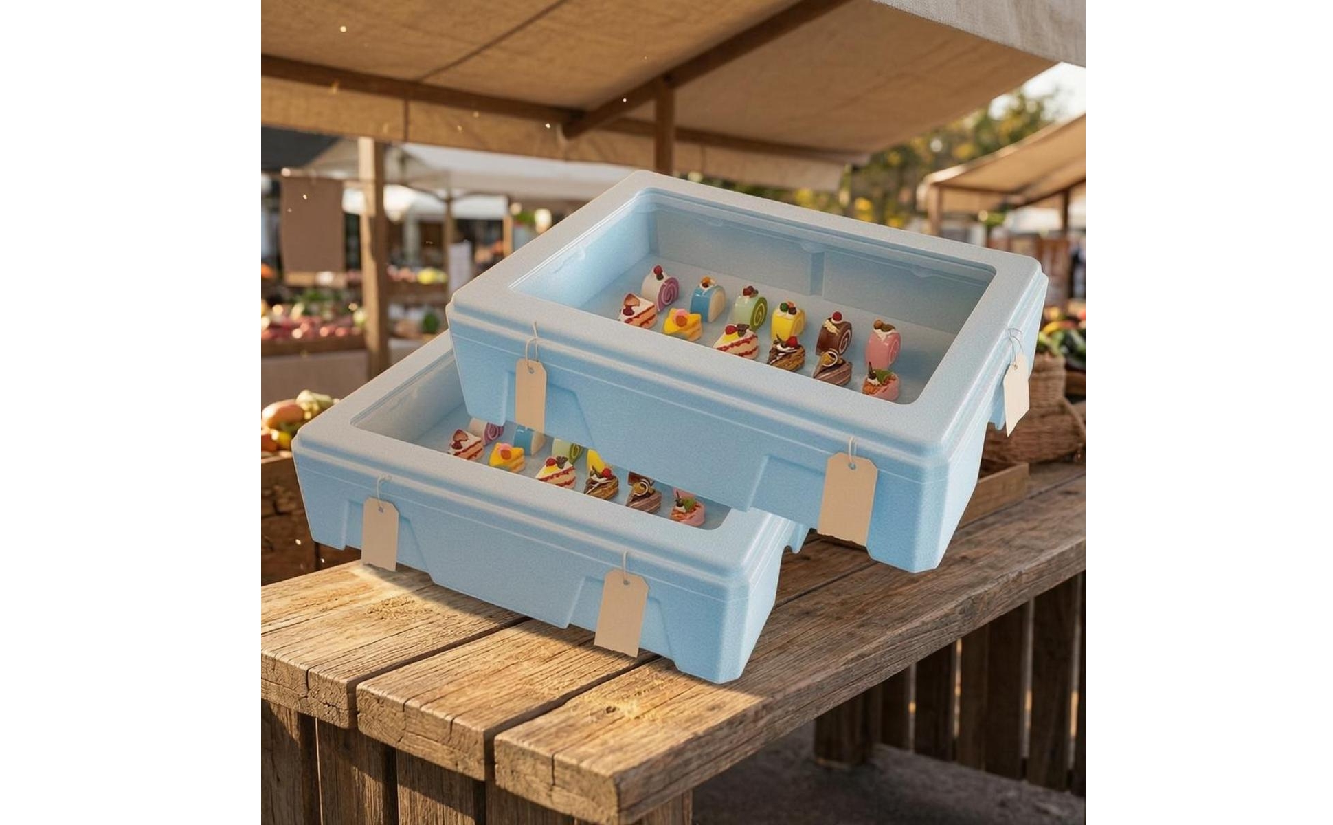 2 Pieces Boîte Isotherme En Mousse Polypropylène Expansé Grande Capacité Boîte