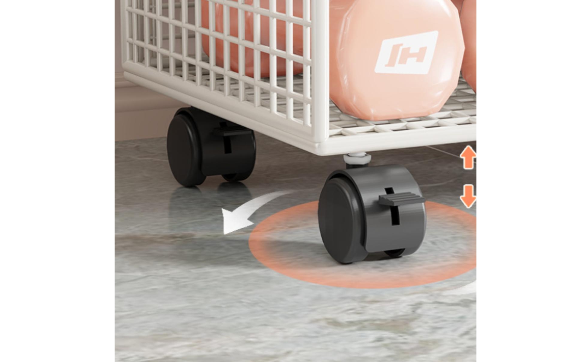 Sports Gear Trolley Caster Wheels Mesh Storage Trolley Open Frame