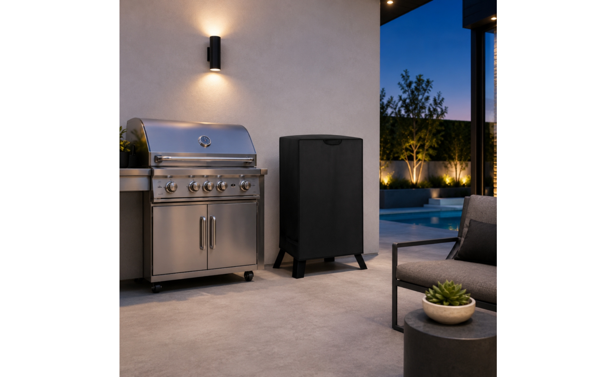 Smoker Cover 210D Oxford Cloth Rectangular Smoker Cover Fitted