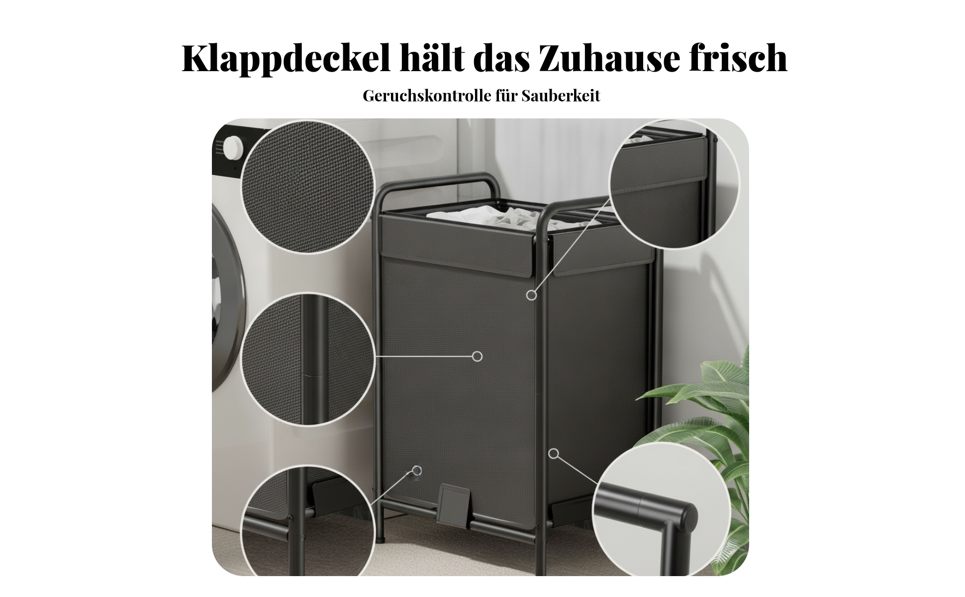 Hoher offener Wäschekorb hoch Wäschekorb mit Metallrahmen offen