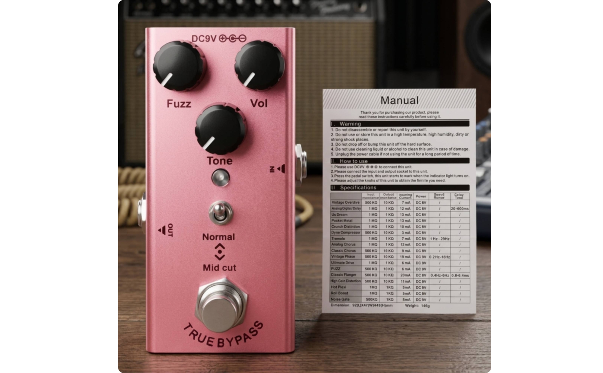 Guitar Fuzz Pedal True Fuzz Pedal 3 Knob