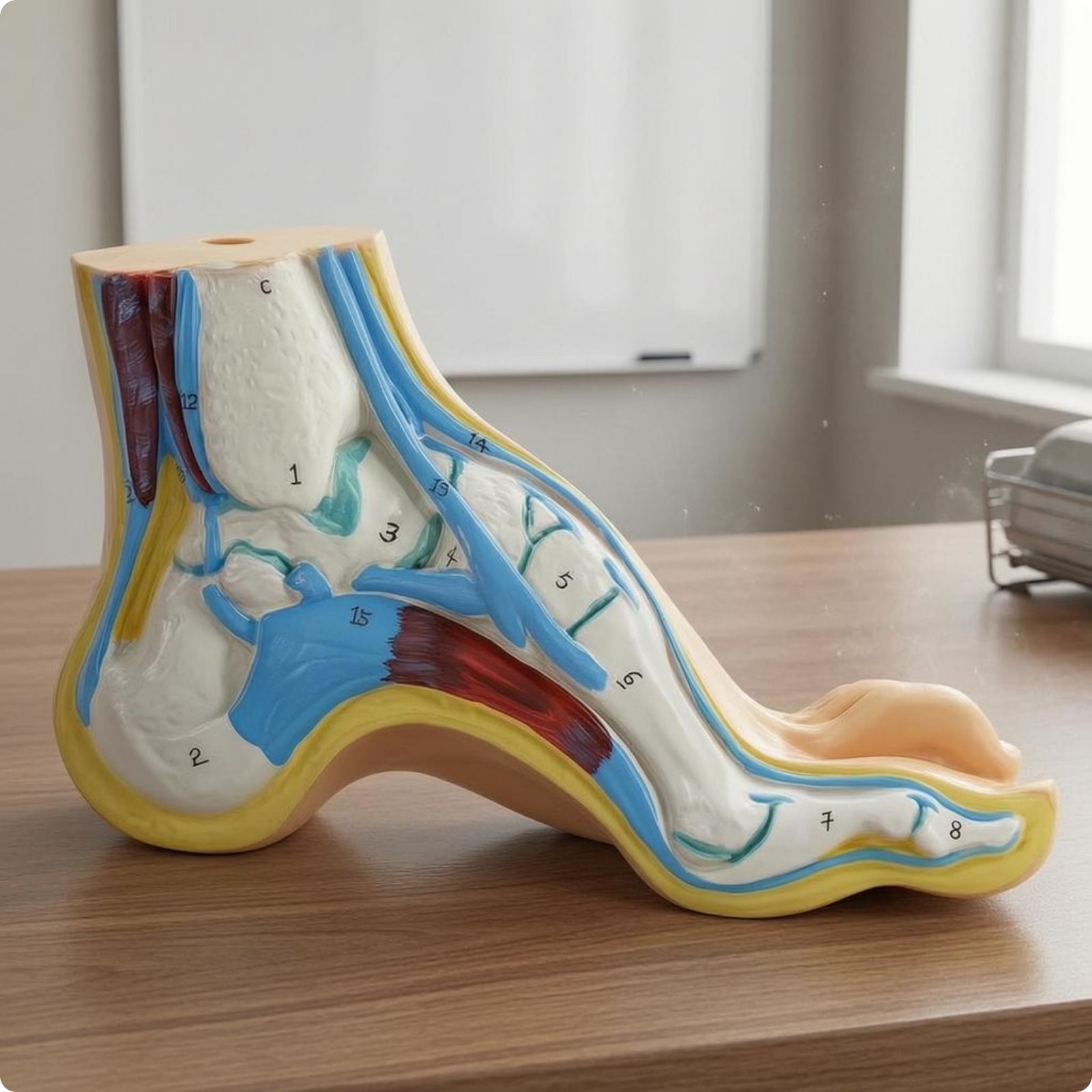 Cutaway Foot Model Numbered Parts Anatomical Foot Model Flesh-Tone for Students