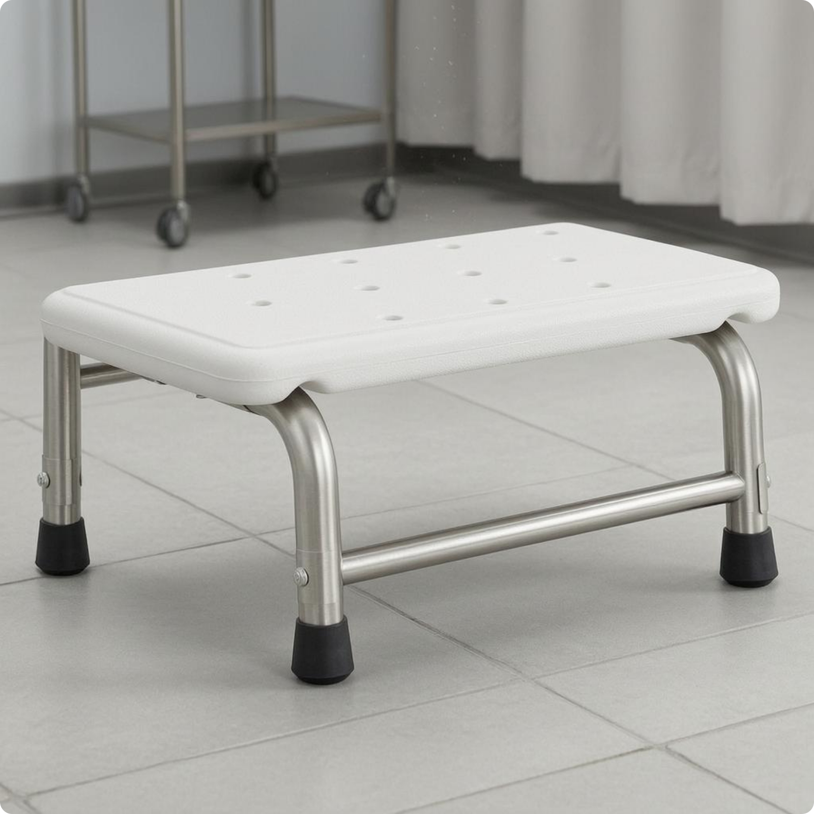 Medical Footstep Stool ABS Top Non-skidSlip Step Stool Stainless Steel