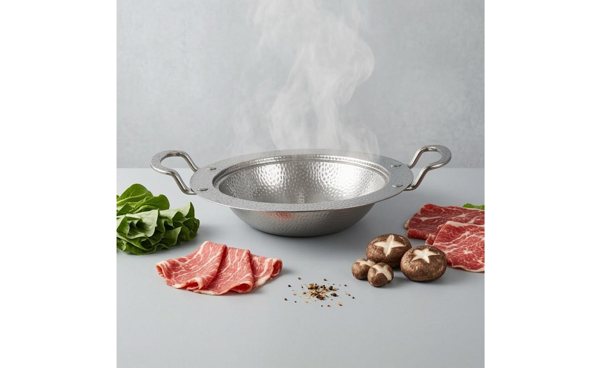Round Stainless Steel Serving Pan One-Piece Construction for Cooking
