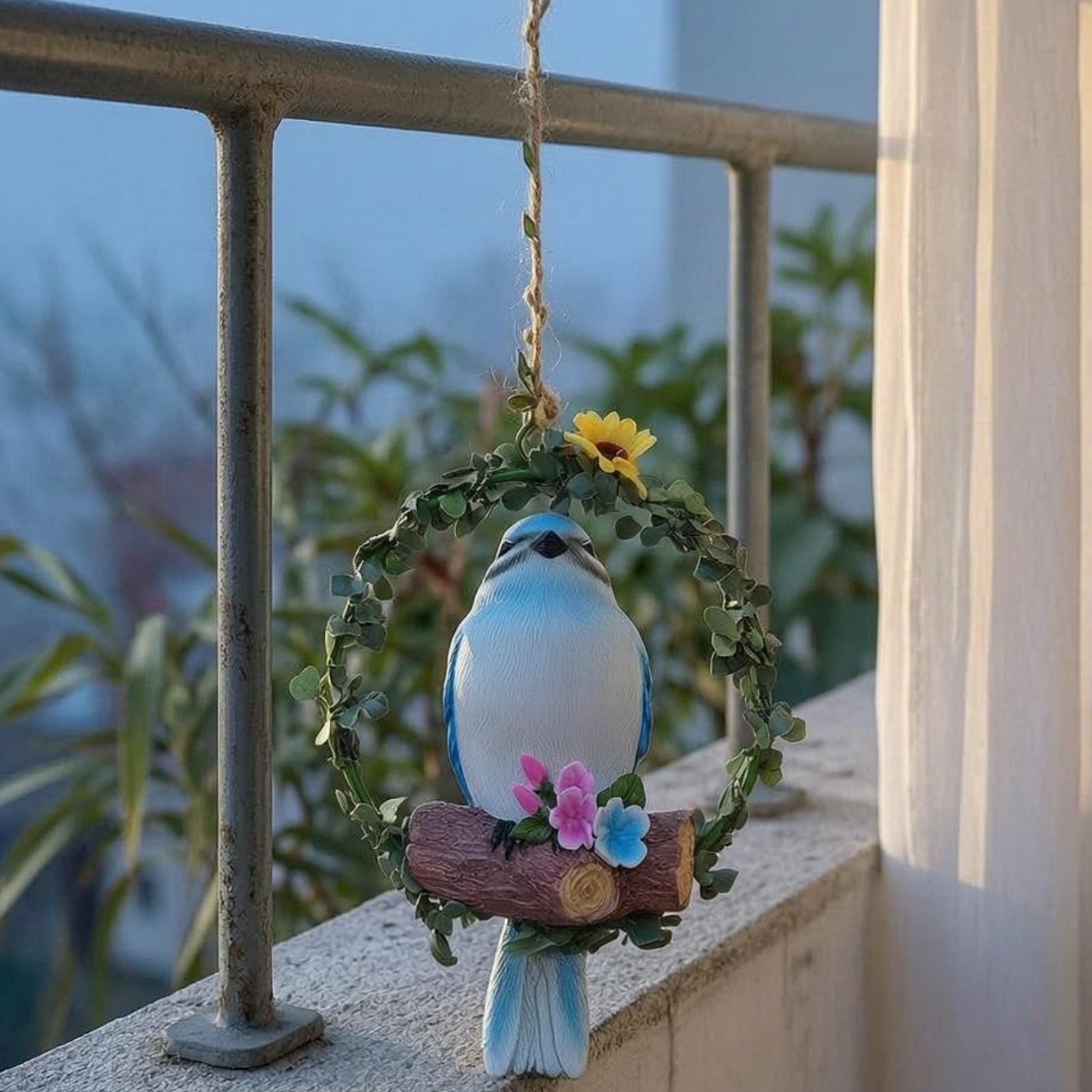 Bird Wreath Ornament Lightweight Floral Bird Ornament Reusable for Home, - Produktbild 3