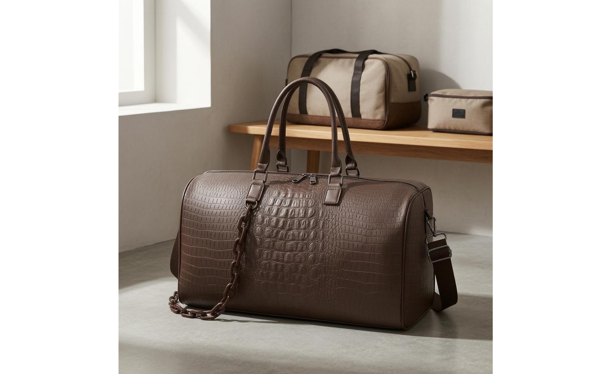 Embossed Duffel Detachable Shoulder Strap