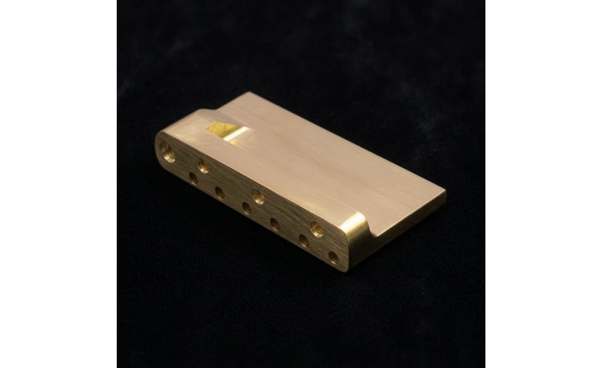 Brass Guitar Bridge Block Brushed Finish Tremolo Bridge Base Drilled Holes