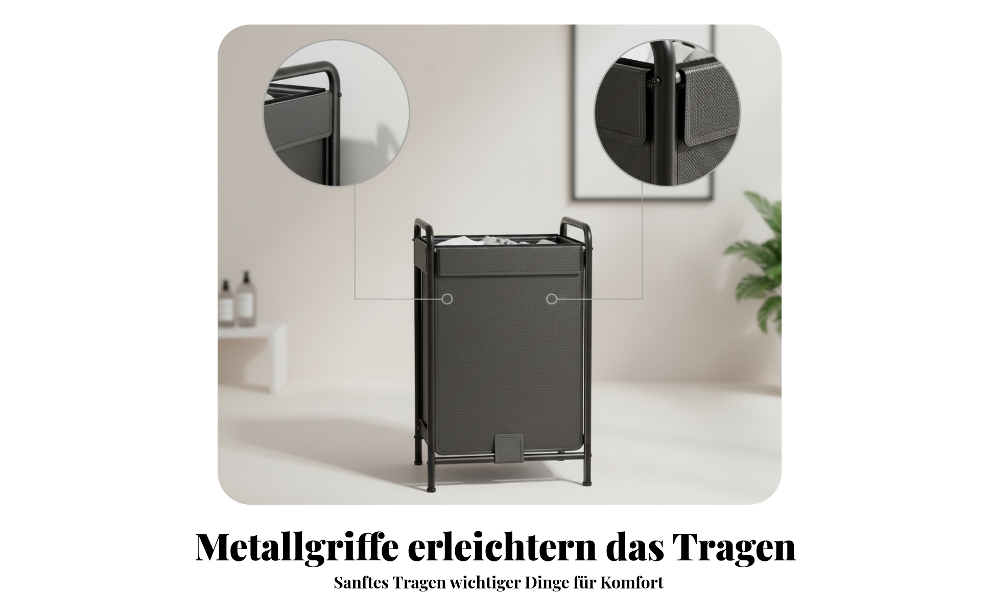 Hoher offener Wäschekorb hoch Wäschekorb mit Metallrahmen offen