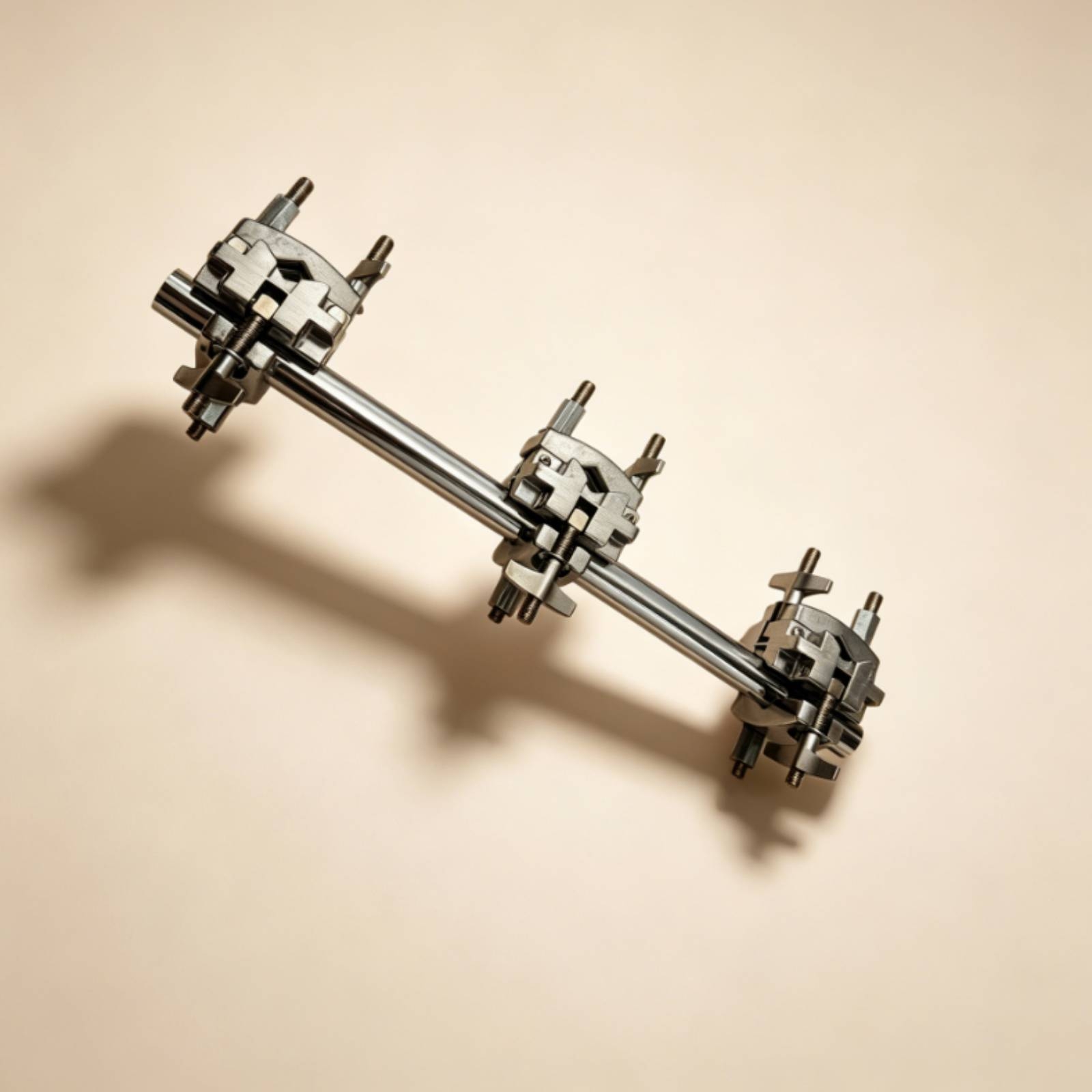 Drum Hardware Extension Bar Chrome Finish 3 Clamp Drum Bar Sturdy