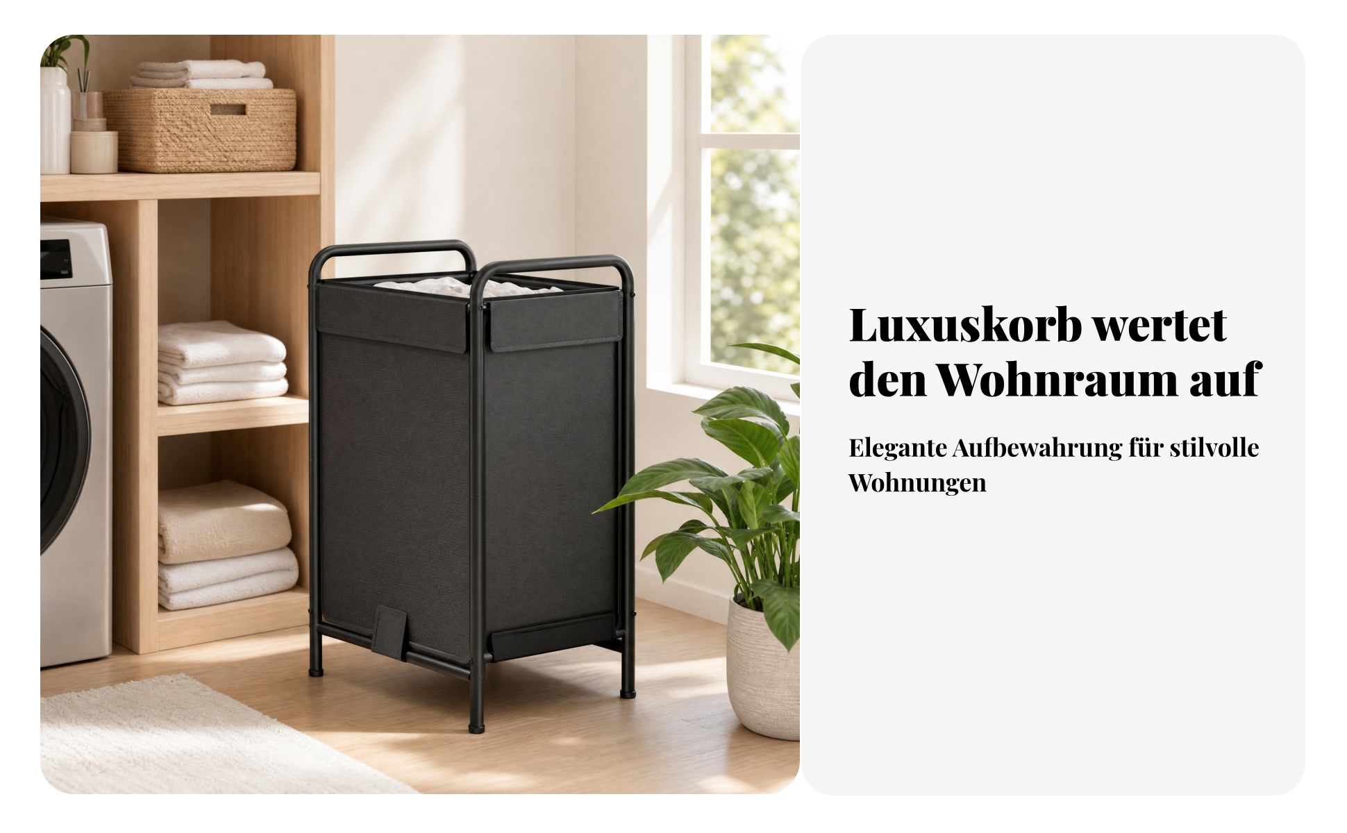 Hoher offener Wäschekorb hoch Wäschekorb mit Metallrahmen offen