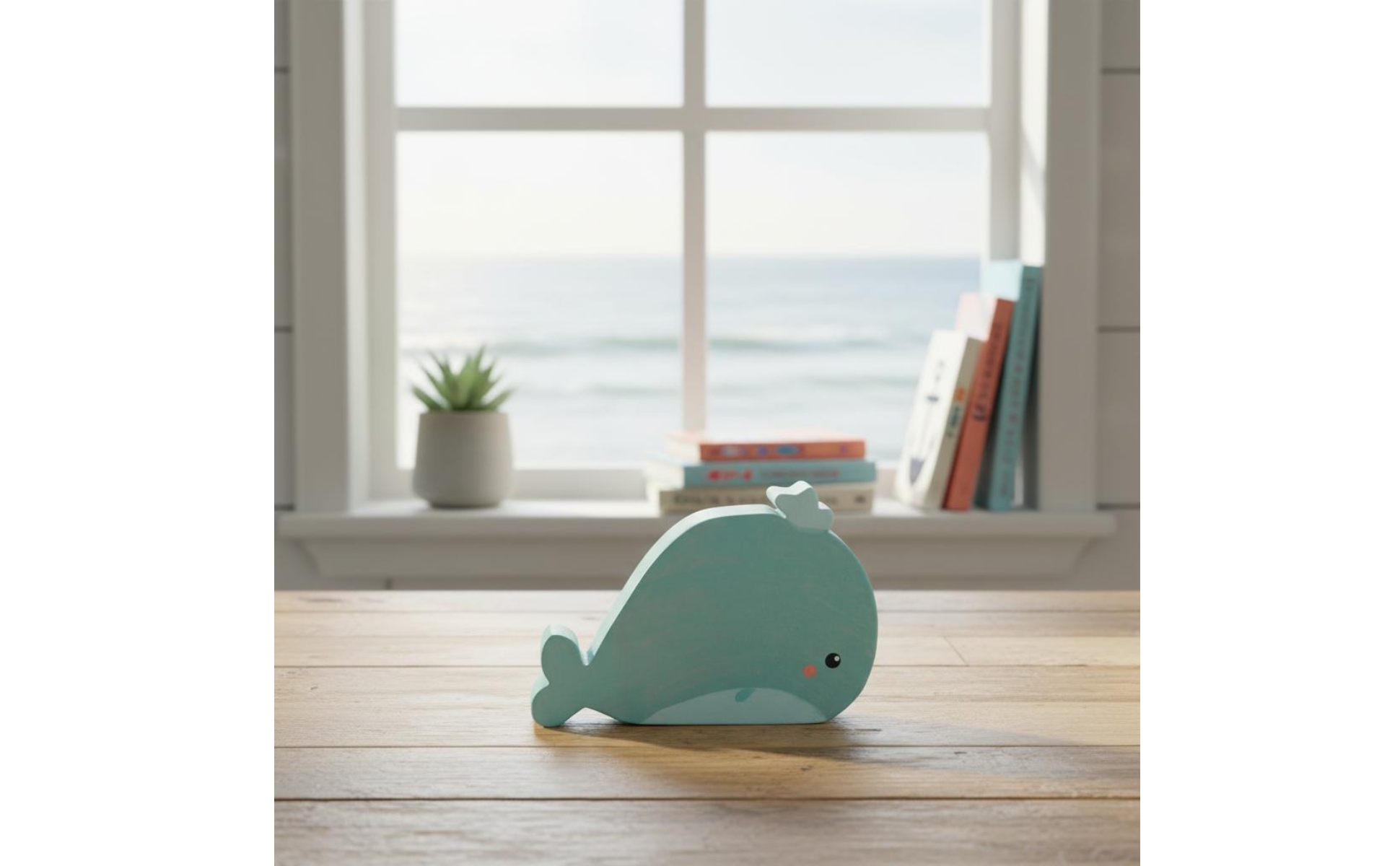 Wooden Marine Mammal Figurine Cute Wood Marine Mammal Ornament Hand Carved