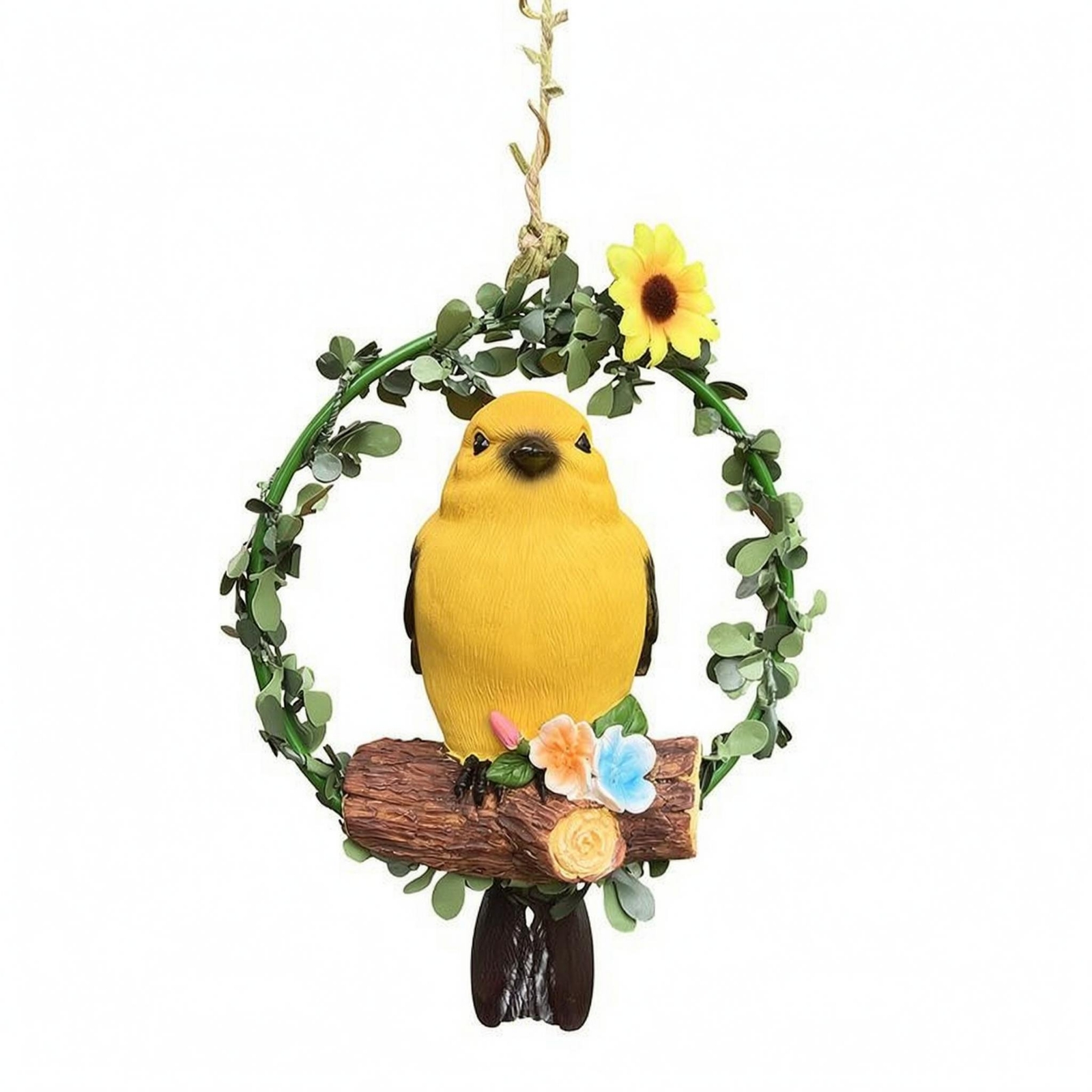 Bird Wreath Ornament Lightweight Floral Bird Ornament Reusable for Home,