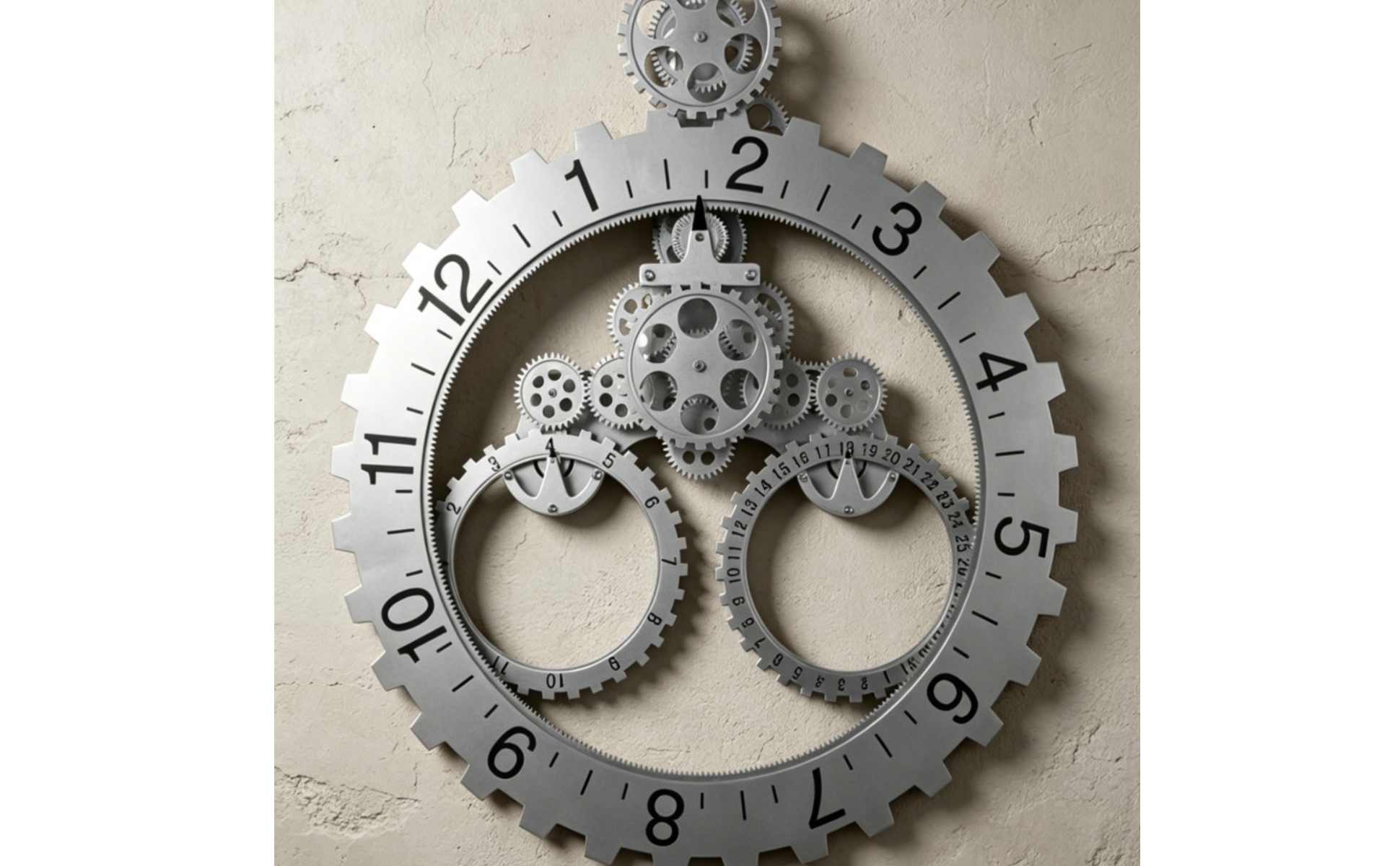Gear Wall Clock Exposed Gears Industrial Wall Clock Quartz Movement