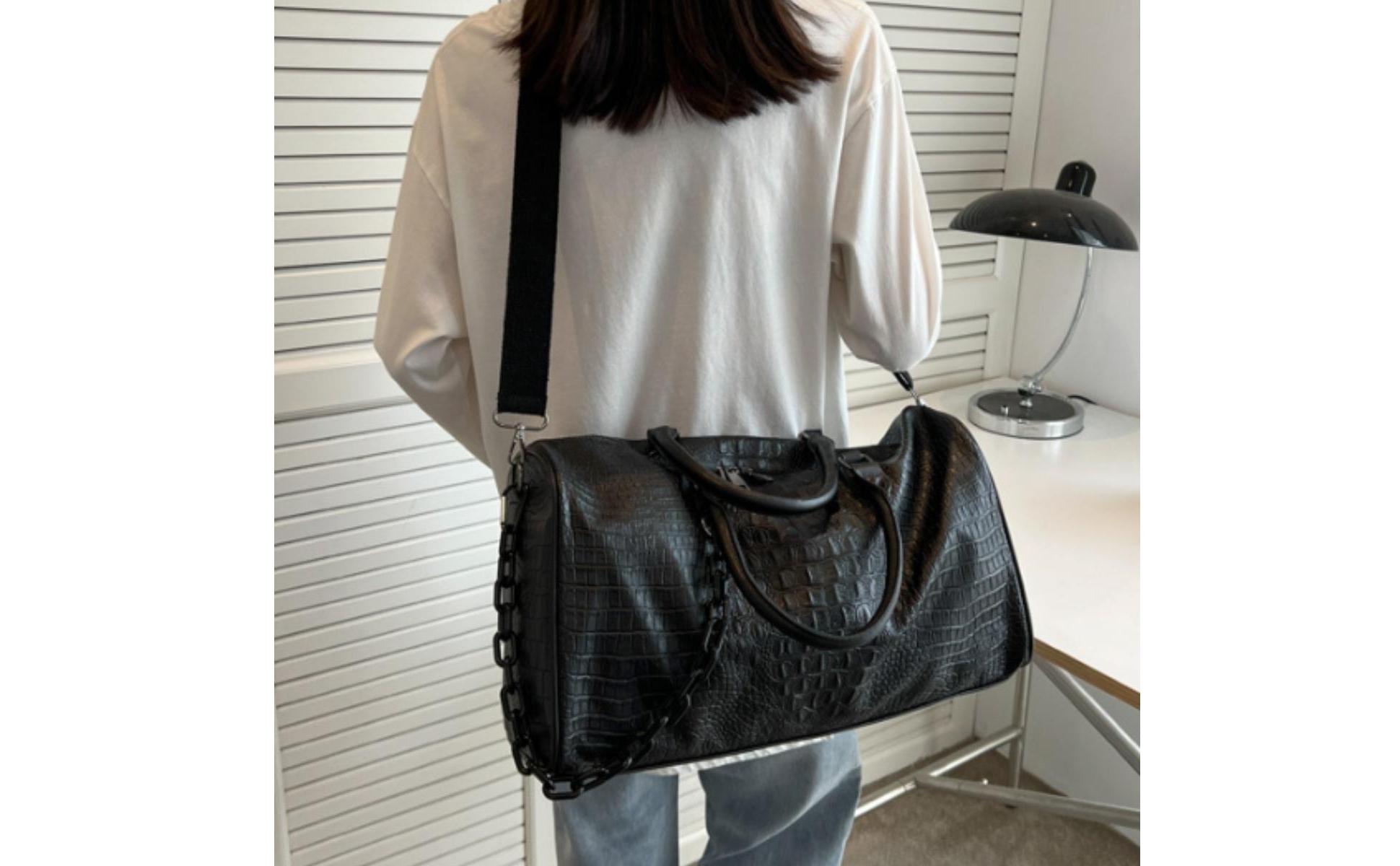 Embossed Duffel Detachable Shoulder Strap