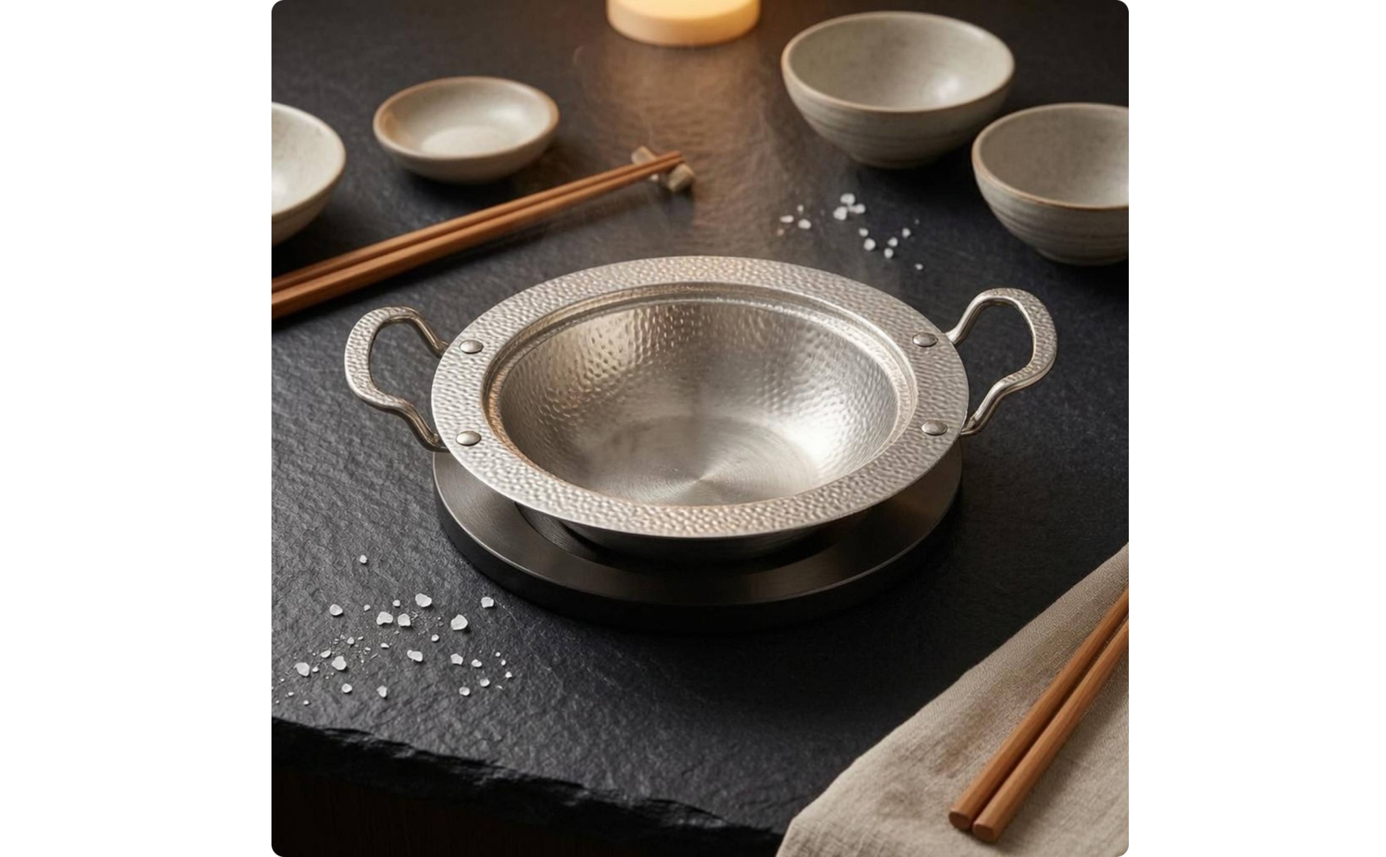 Round Stainless Steel Serving Pan One-Piece Construction for Cooking