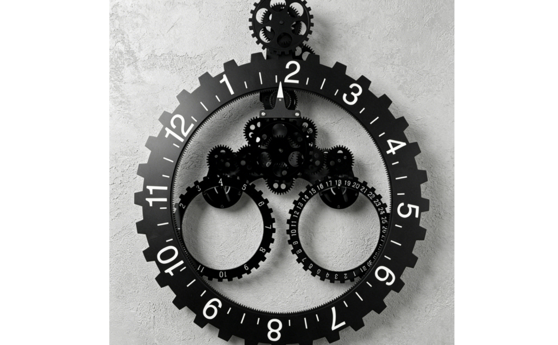Gear Wall Clock Exposed Gears Industrial Wall Clock Quartz Movement