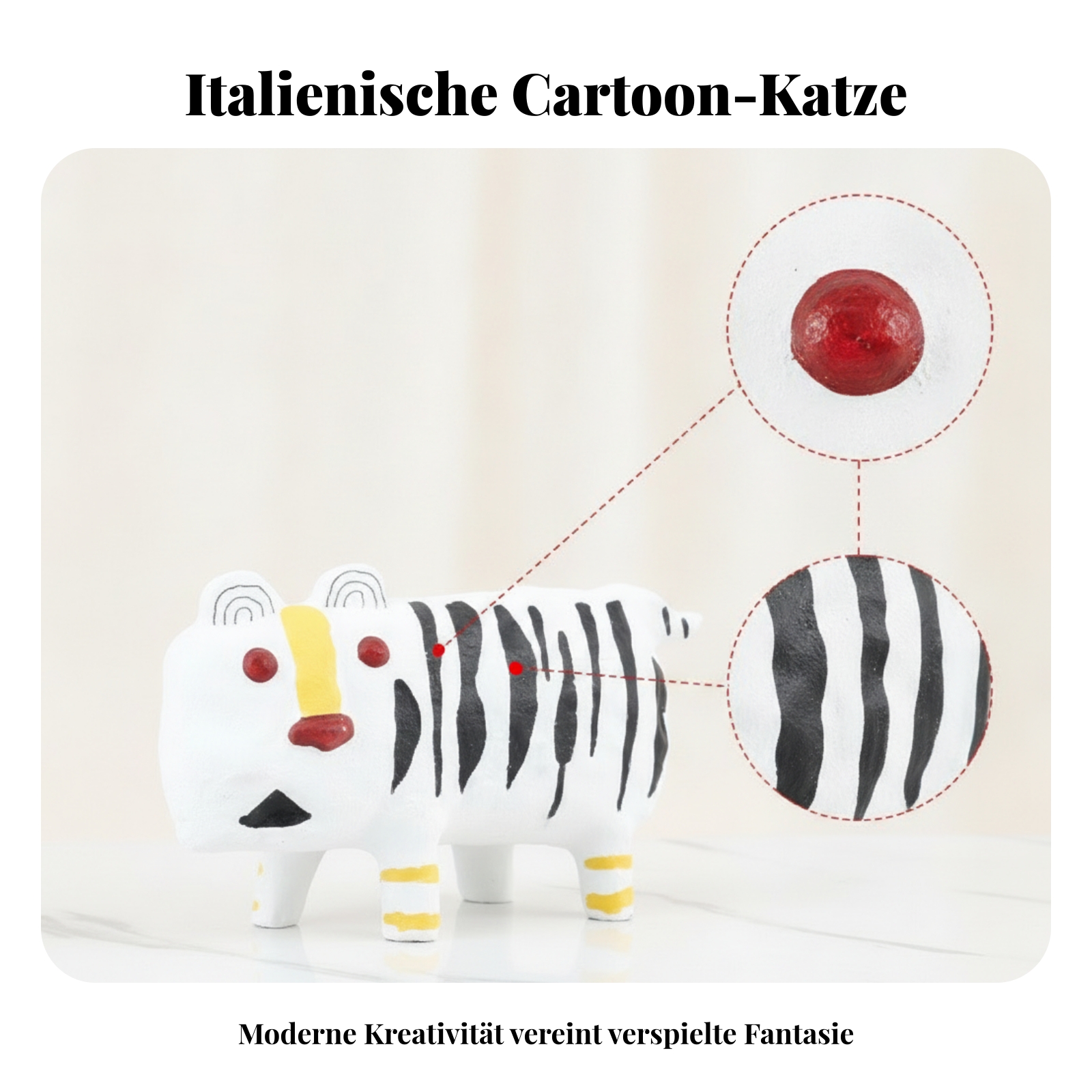 Handbemalte Tierfigur handbemalt bemalte Tierfigur cartoonartig für - Produktbild 4
