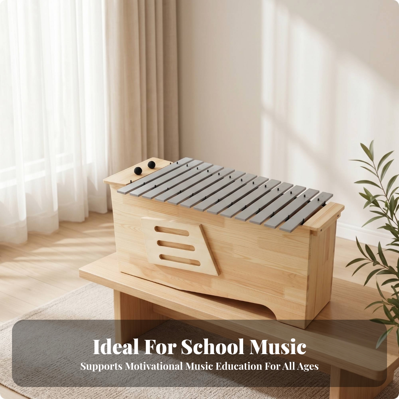 13-Tone Xylophone Educational Aluminum-Bar Xylophone Tuned Tone Plates - Produktbild 3