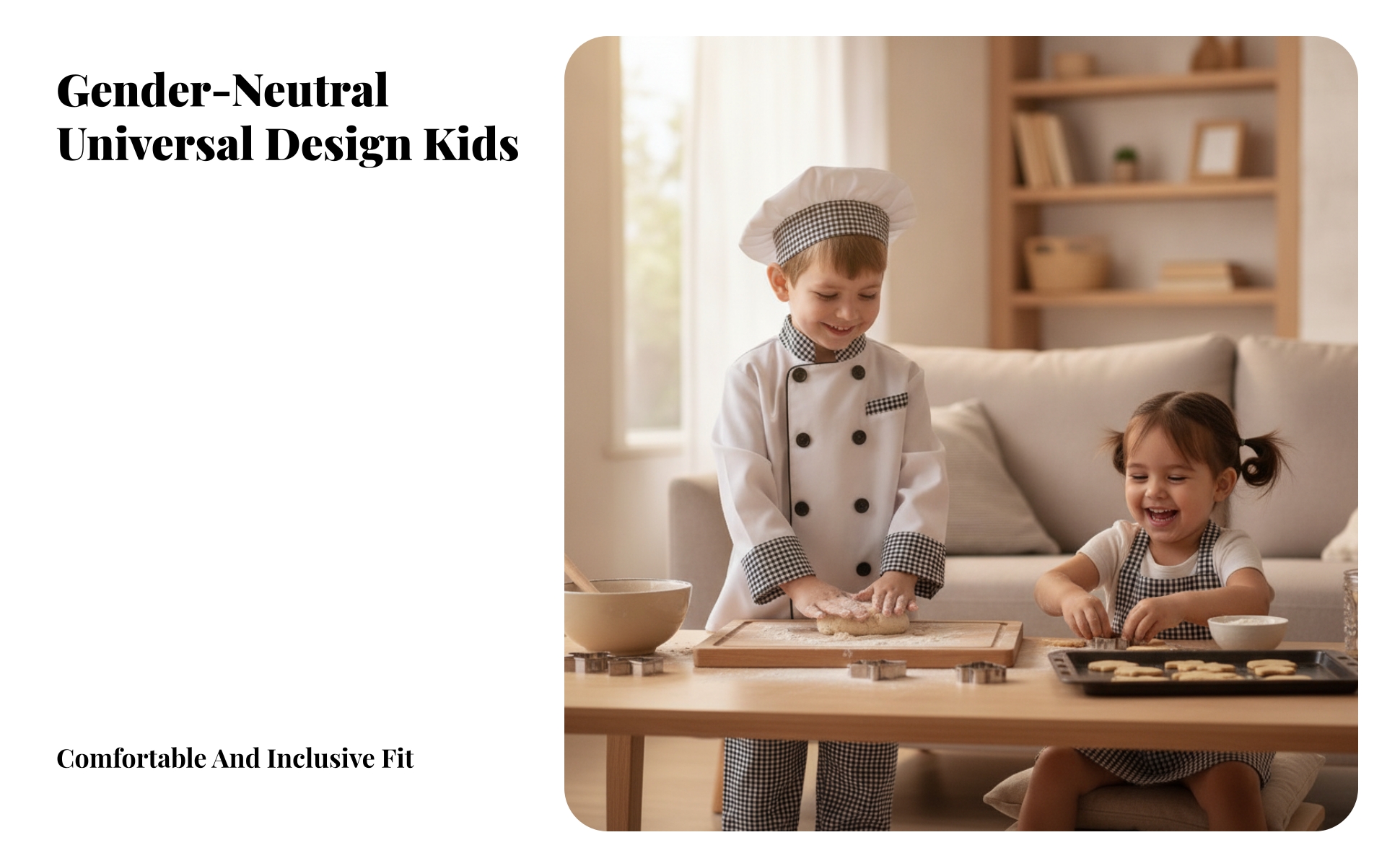 Kids Chef Costume Checkered Trim Kids Chef Outfit Double-Breasted for Children