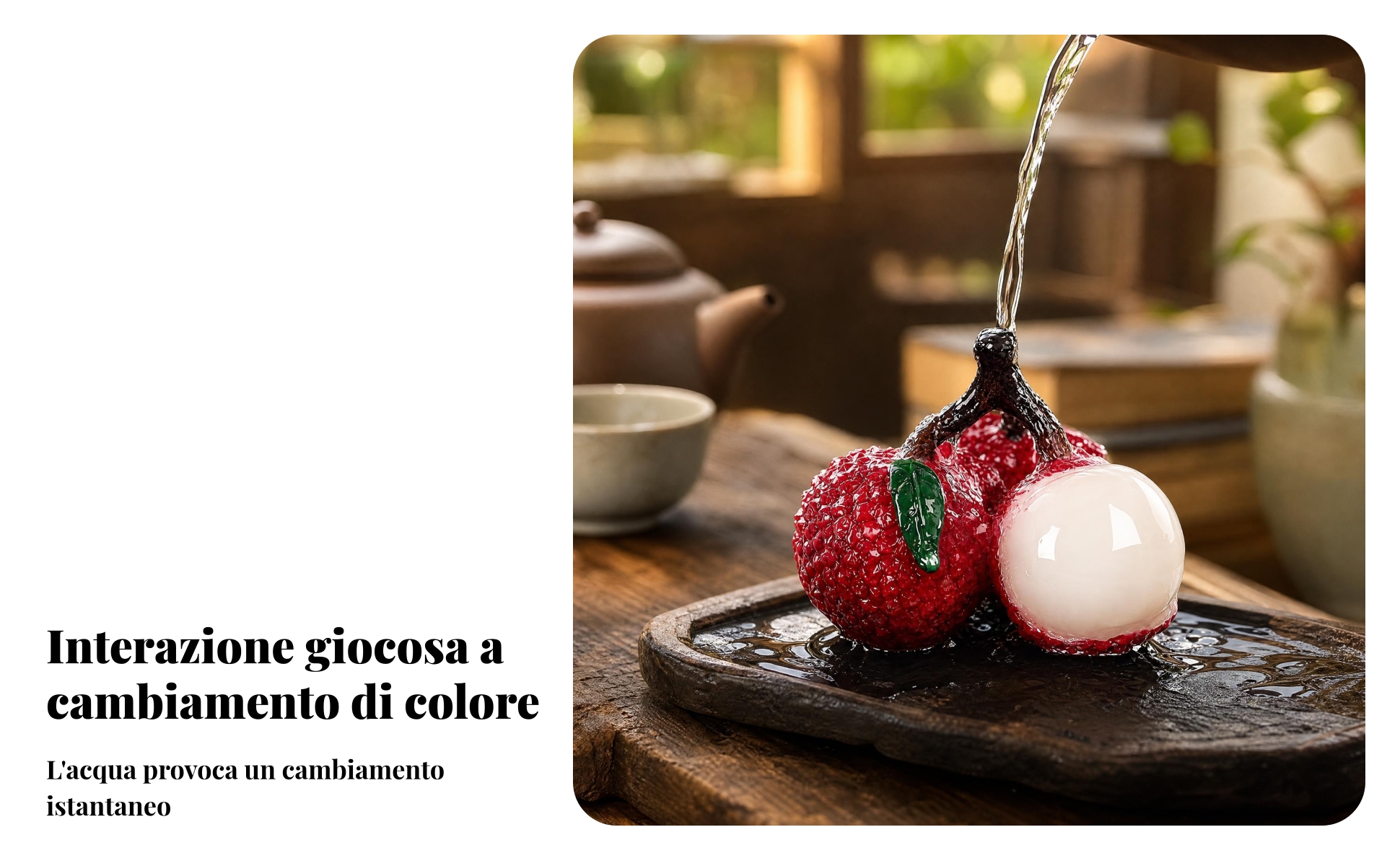 Tea Pet Litchi Finitura Rosso Bianco Ornamento Litchi Foglie Verdi
