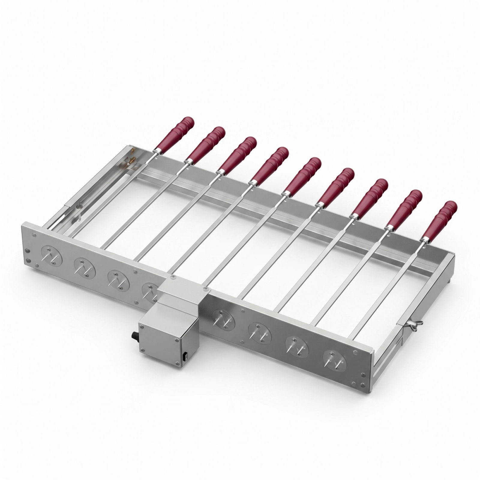 Rotating Barbecue Grill Rack Built-in Motor Outdoor Cooking Gear Stainless