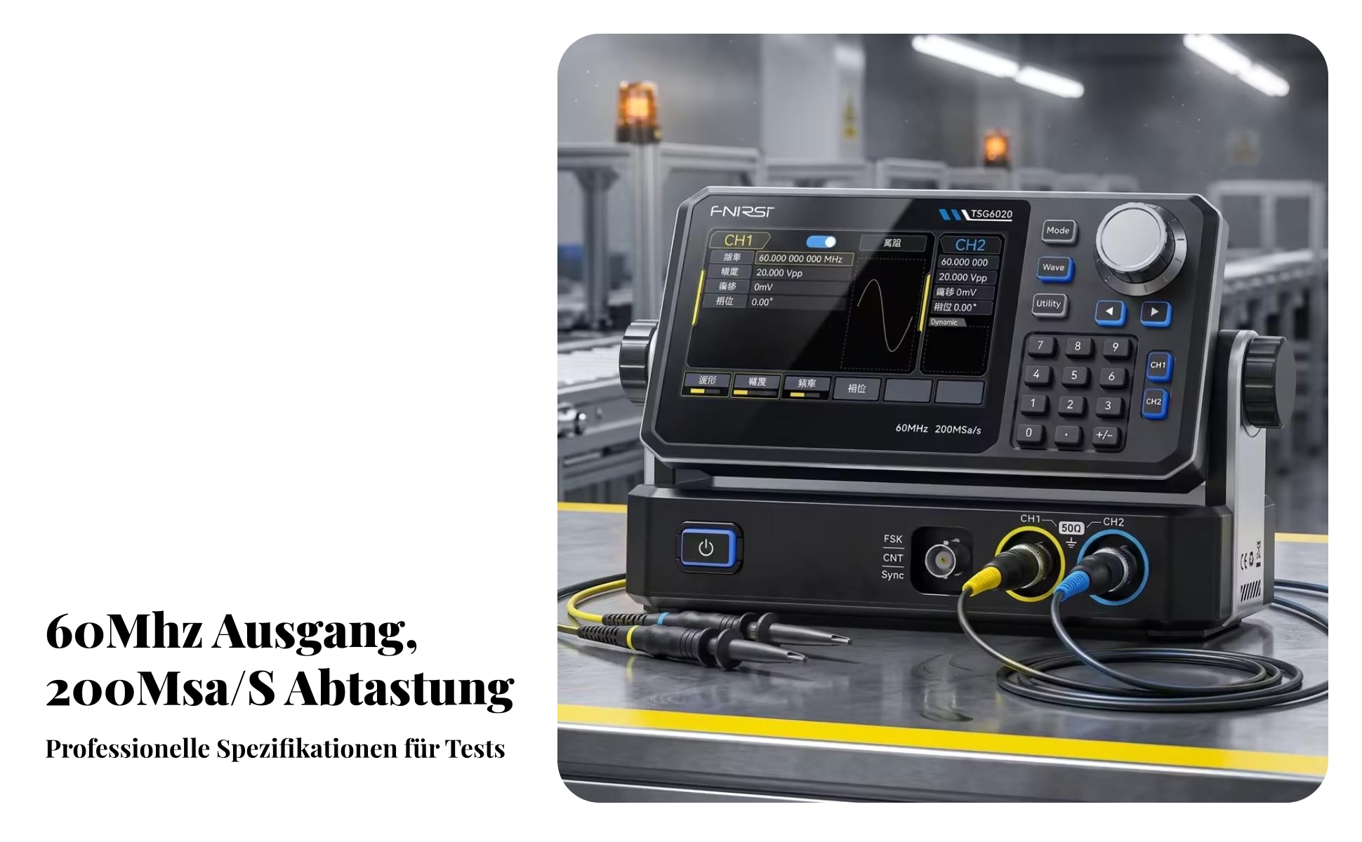 Zweikanal Funktionsgenerator 200MSa/s Arbiträrer Wellenformgenerator 14