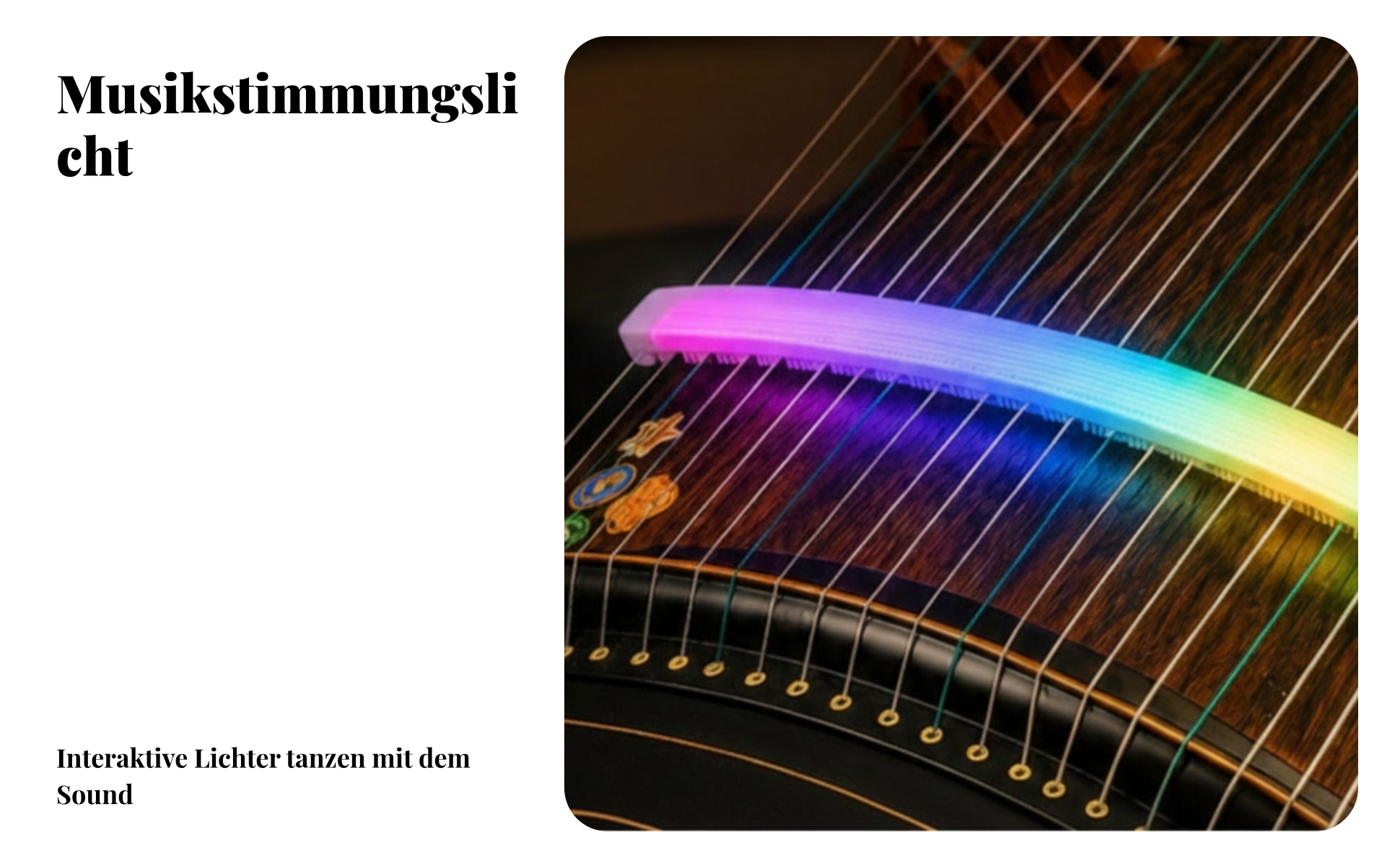 beleuchteter Guzheng-Dämpfer dekorative Beleuchtung Guzheng-Dämpfleiste