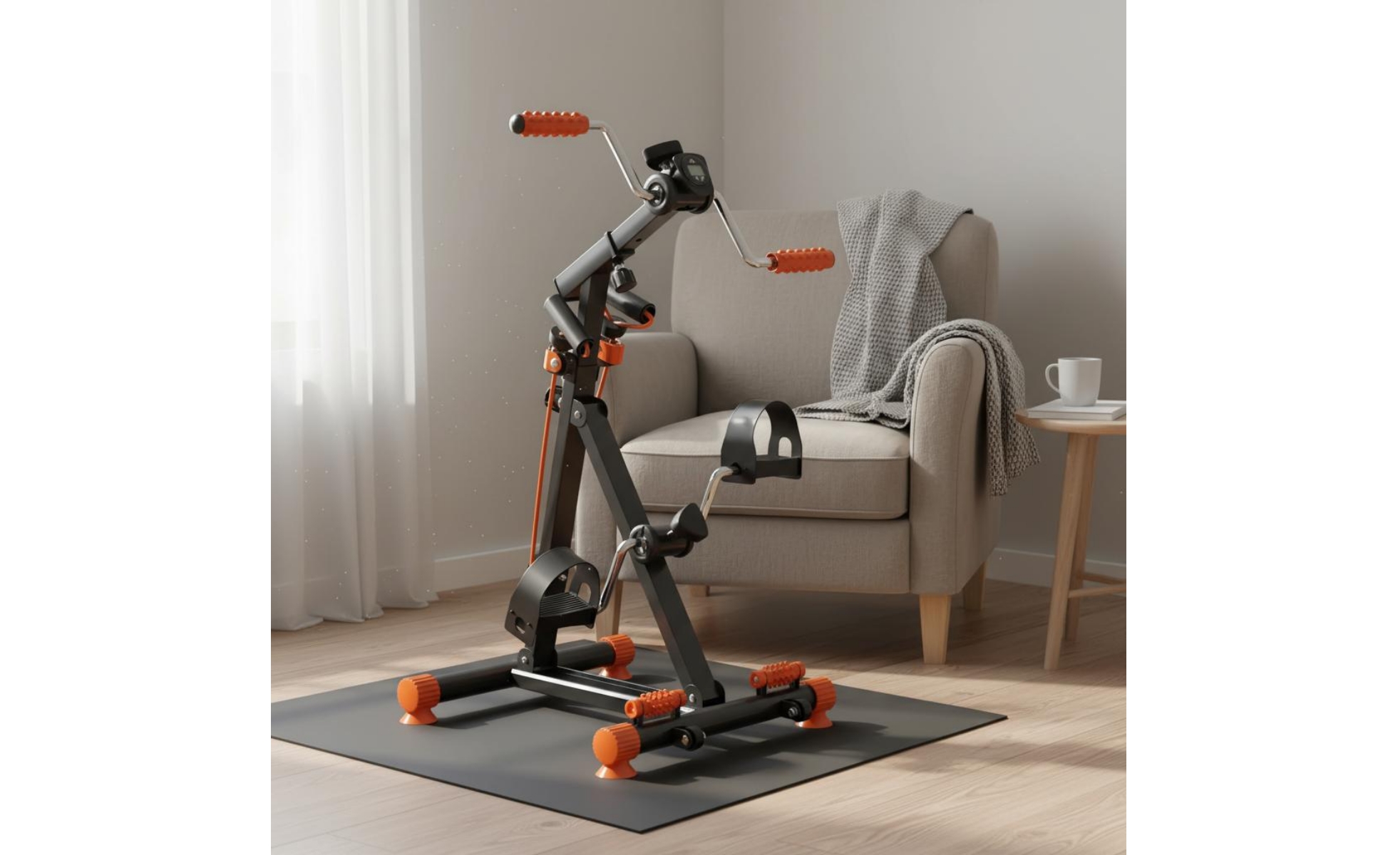Rehab Pedal Exerciser Adjustable Resistance Seated Pedal Exerciser for Indoor