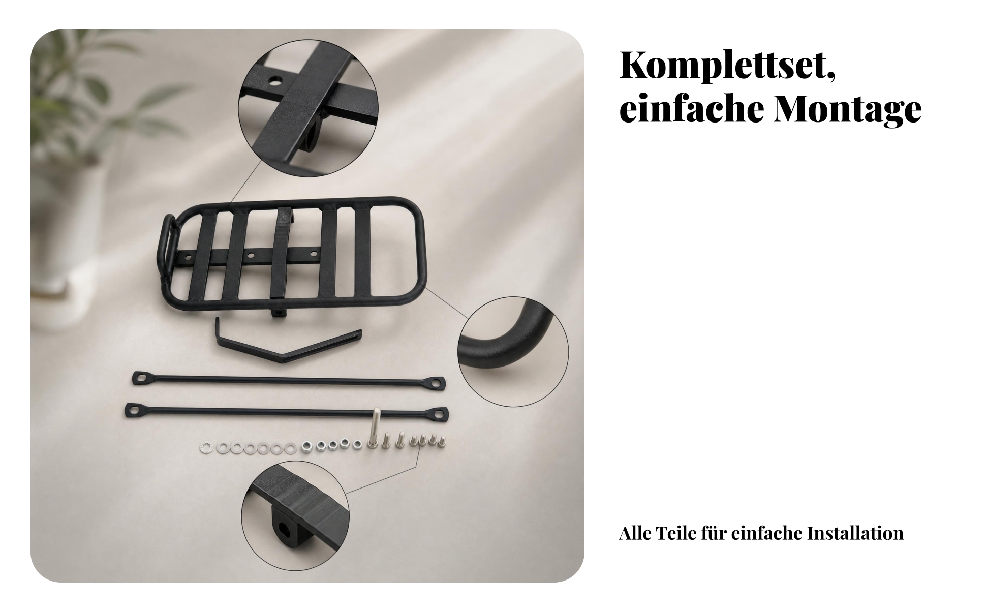 Metall-Frontgepäckträger rechteckige Plattform vorderer Fahrradgepäckträger