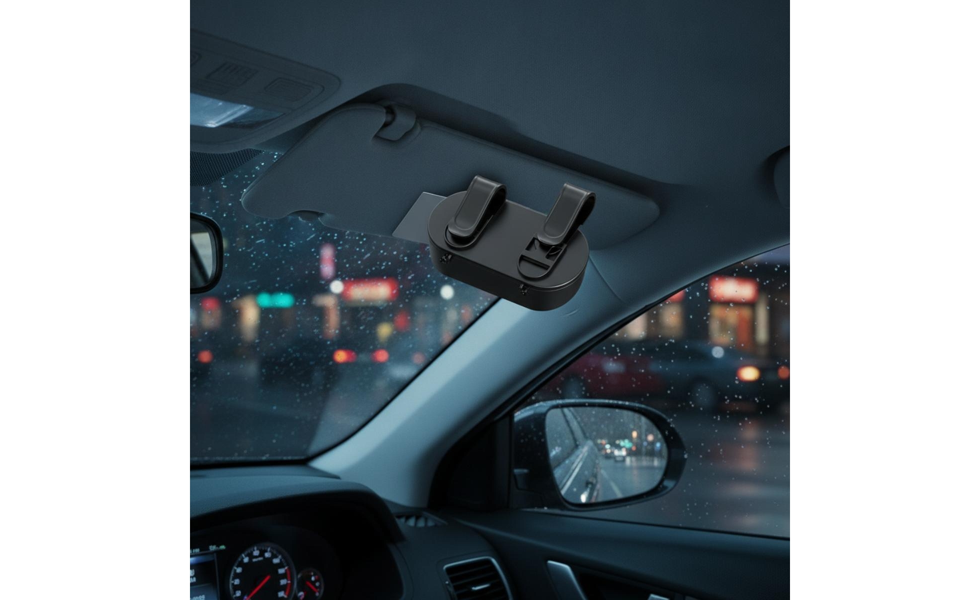 Car Visor Eyeglasses Case Glossy Stainless Steel Car Visor Glasses Holder