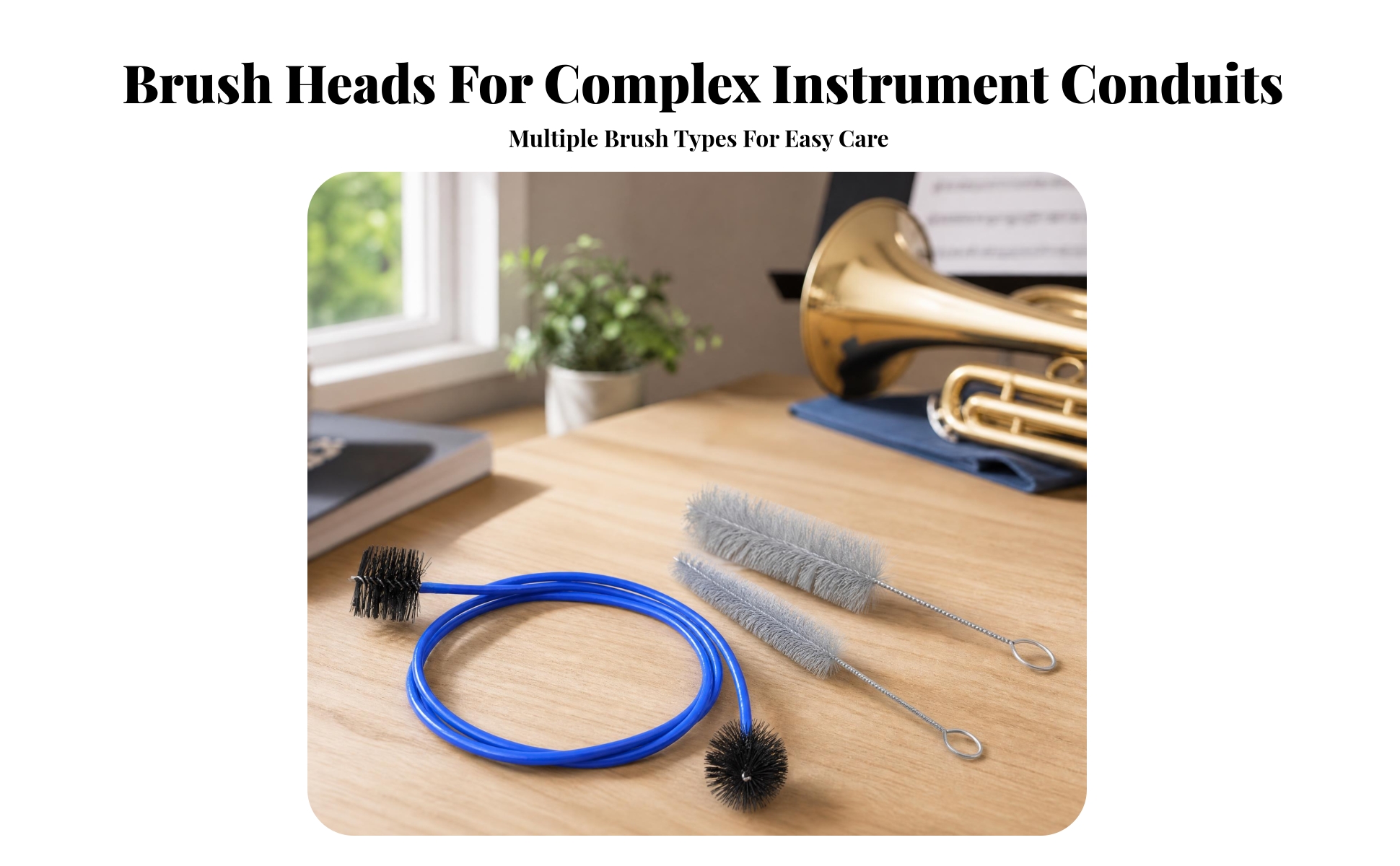 3 Pieces Mouthpiece Brush Set Flexible Trumpet Cleaning Brush Set