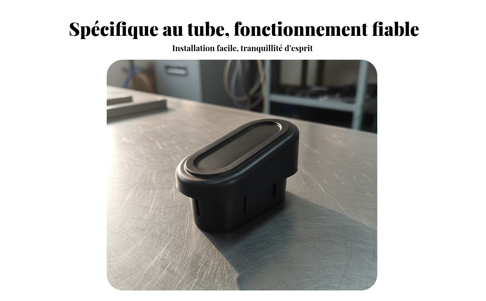 Bouchon Ovale Noir Bord Intérieur Surélevé Embout Ovale Légèrement Conique