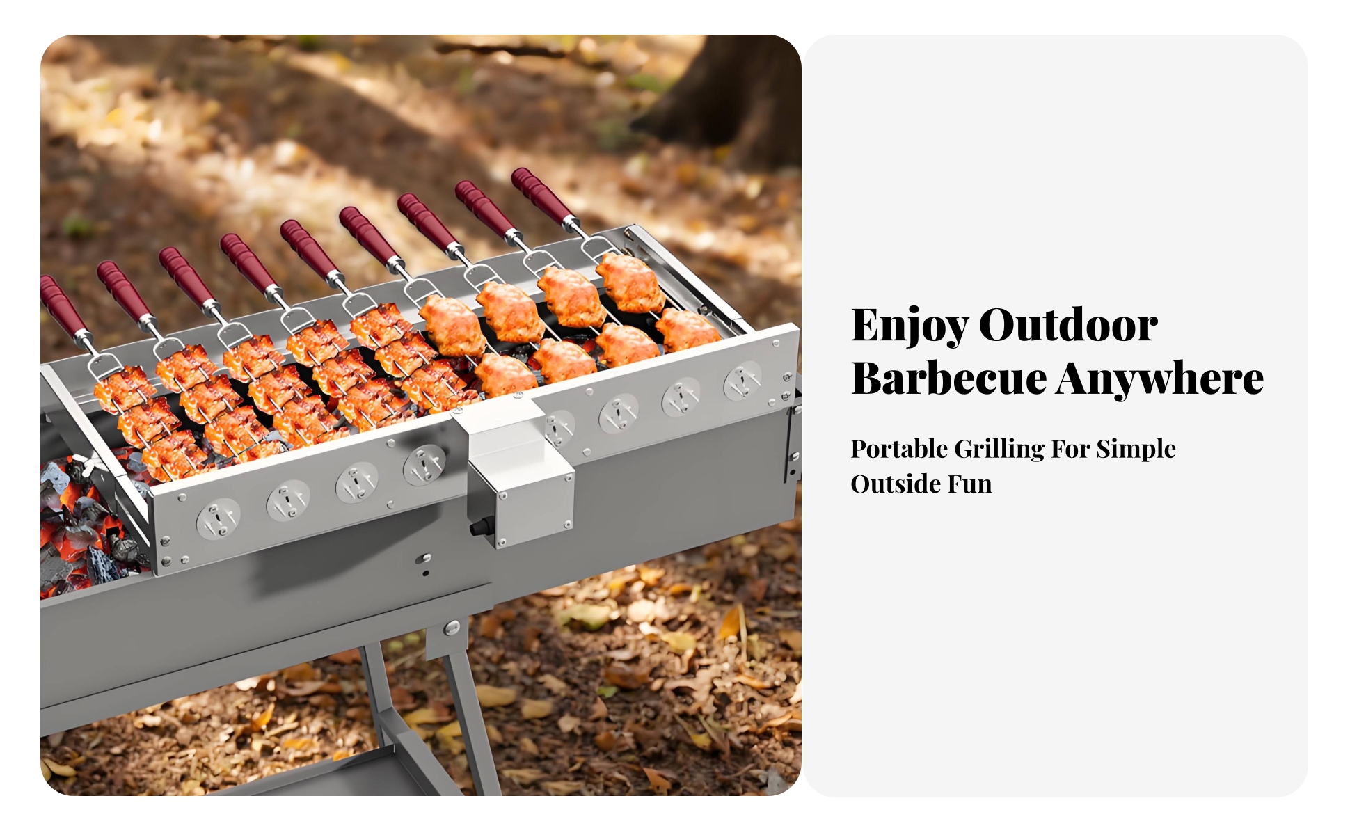 Rotating Barbecue Grill Rack Built-in Motor Motorized Skewer Rack