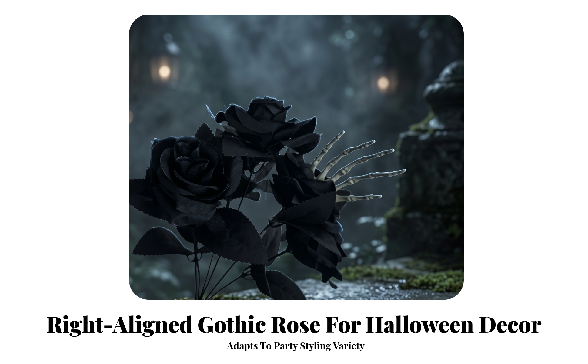 Skeletal Hand Bouquet Halloween Gothic Flower Spray Matte Finish for Photo Props