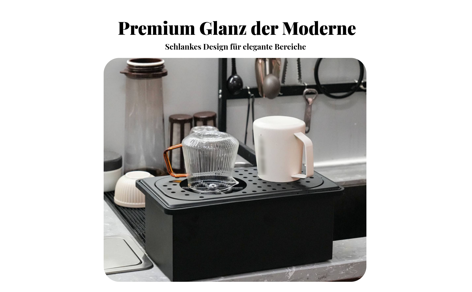 Eingebauter Becherwascher Mattschwarz Arbeitsplatten-Becherwascher