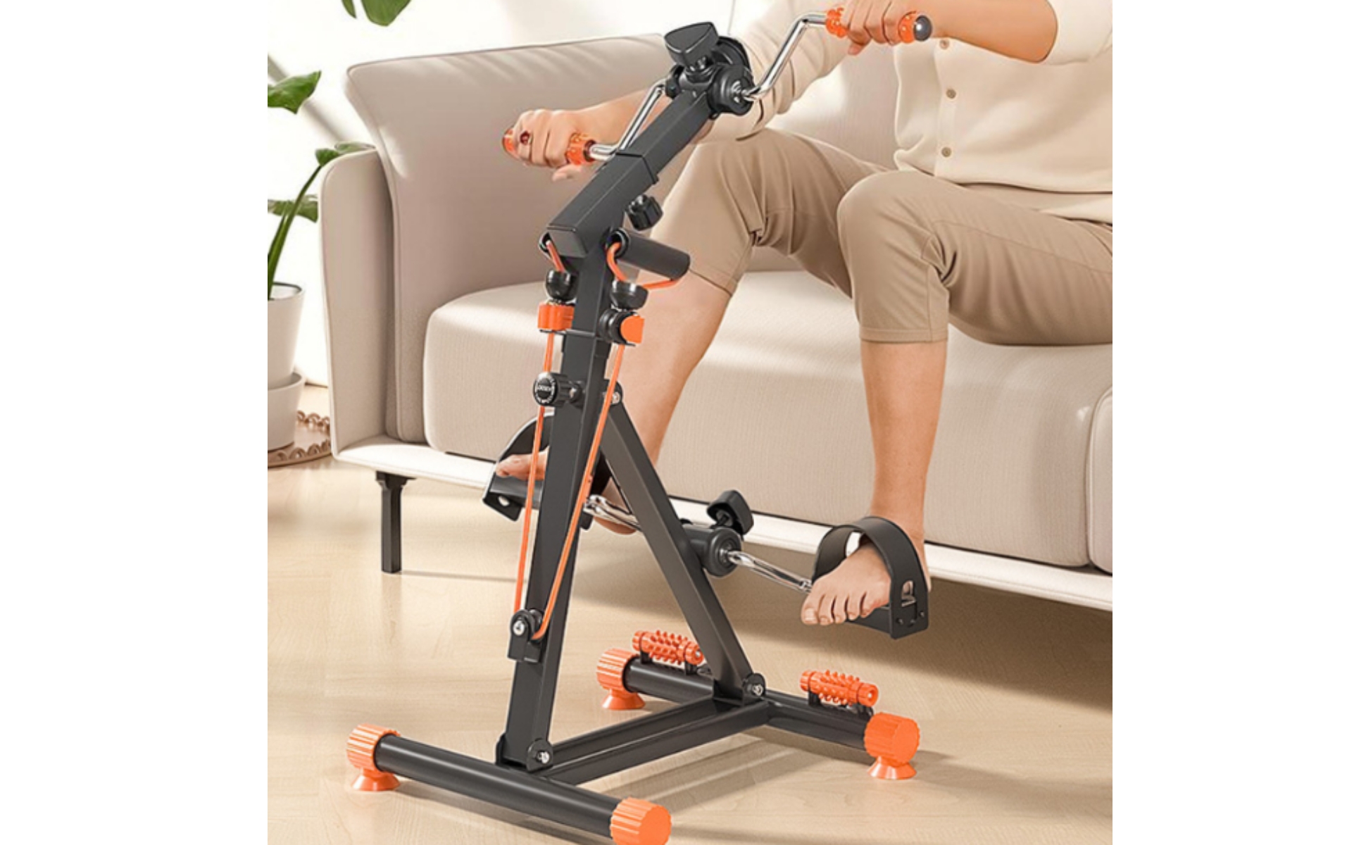 Rehab Pedal Exerciser Adjustable Resistance Seated Pedal Exerciser for Indoor