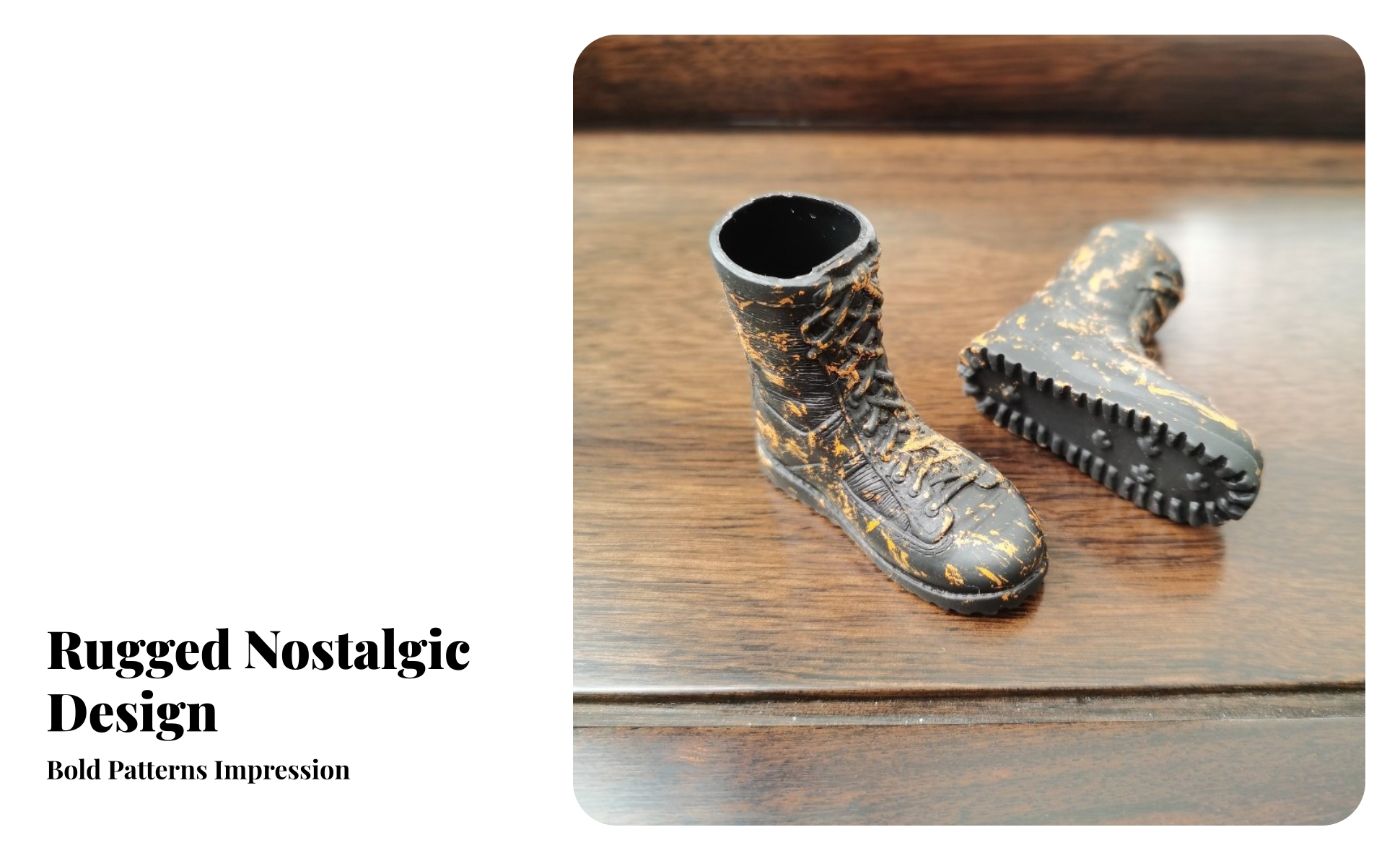 Black Mottled Boots Orange Hollow Black Figure Boots Treaded