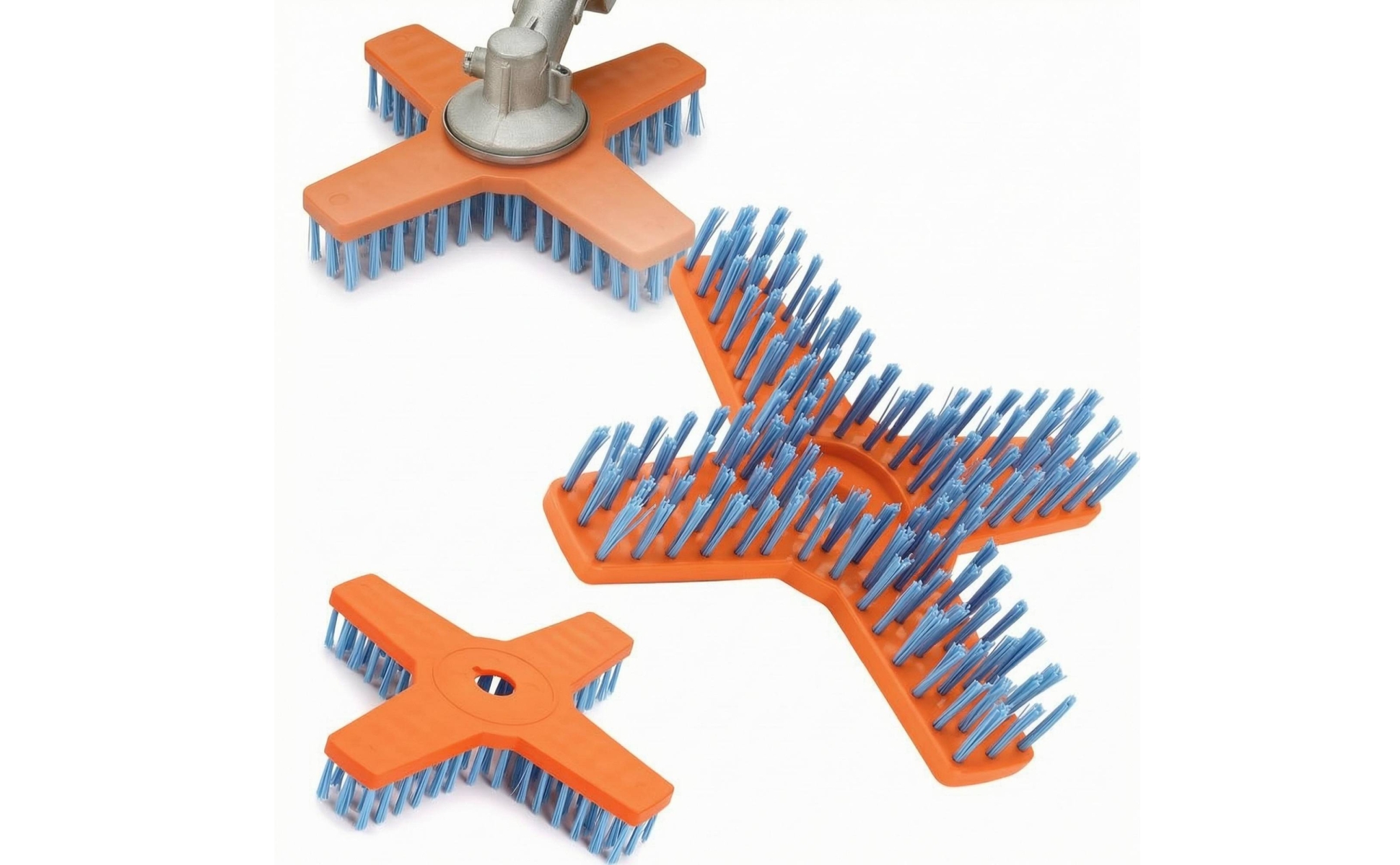 Nylon Brush Head Blue Bristles Trimmer Brush Head Orange Base for Grass Trimming